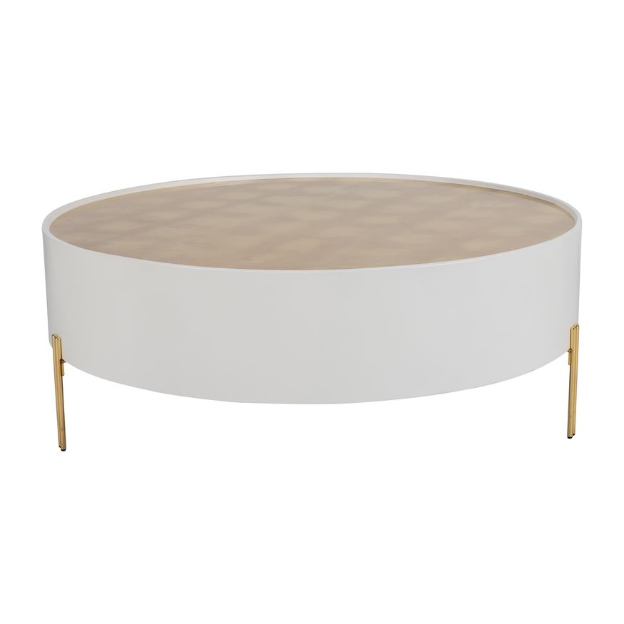 Sagebrook Wood Gold Leaf Top Side Table