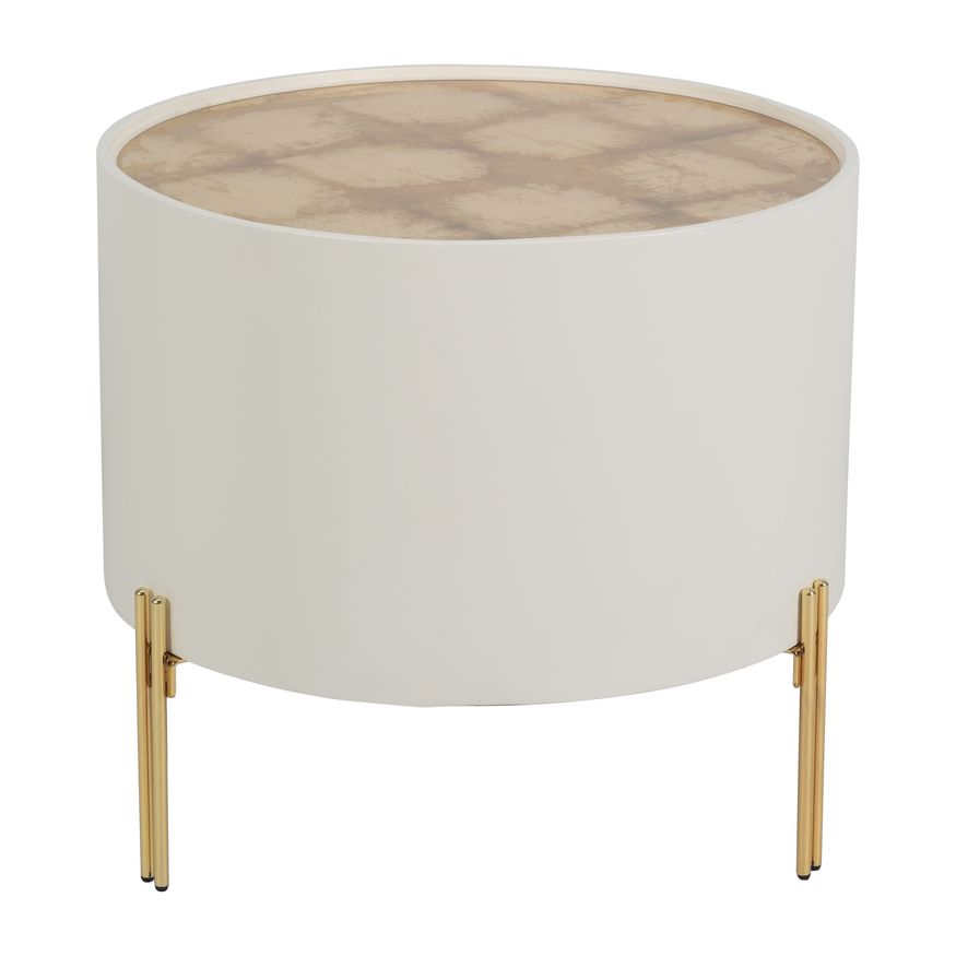 Sagebrook Wood Gold Leaf Top Side Table