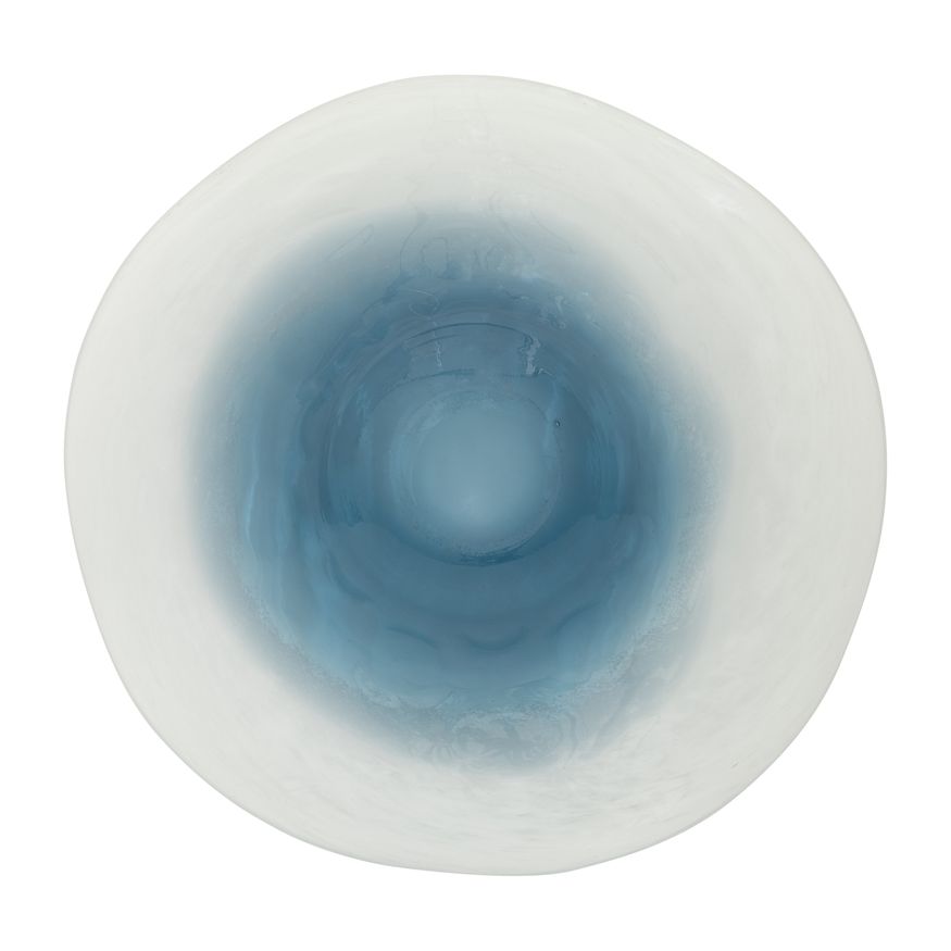 Sagebrook - 12" Glass Blue Waters Bowl in Blue/White