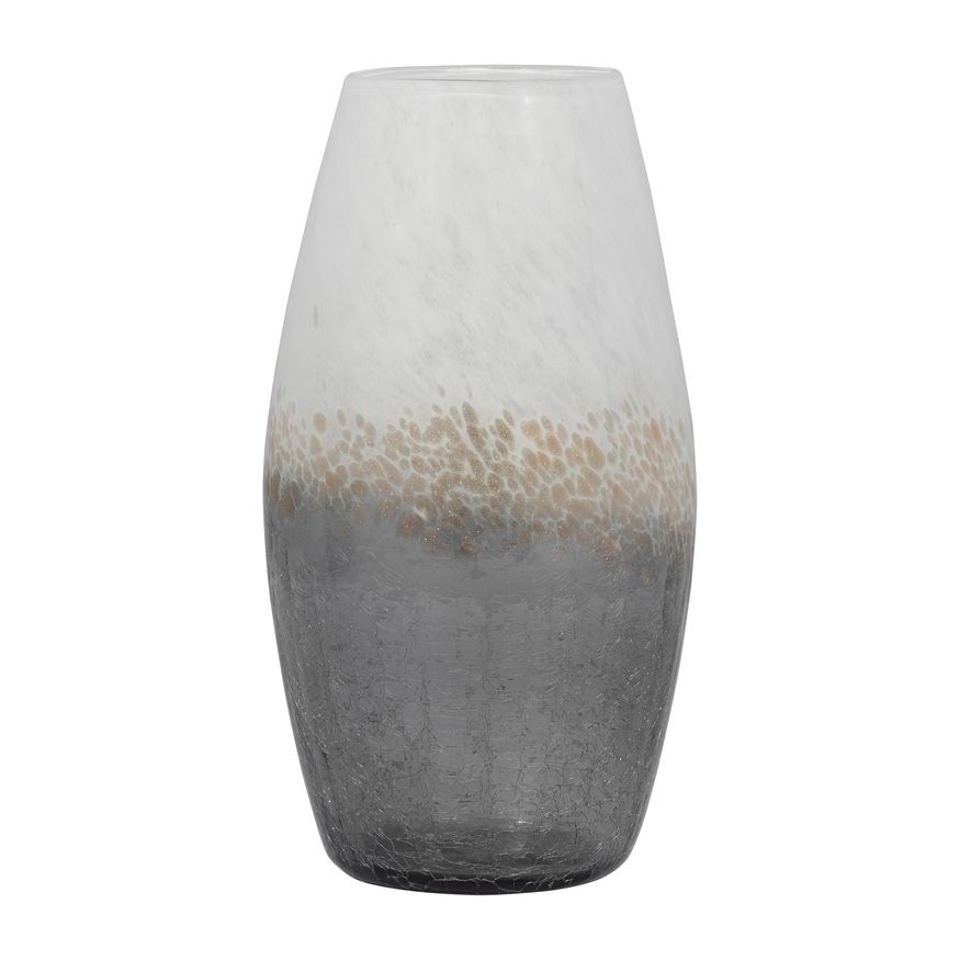 Sagebrook 12" Glass Crackle Vase - Multi