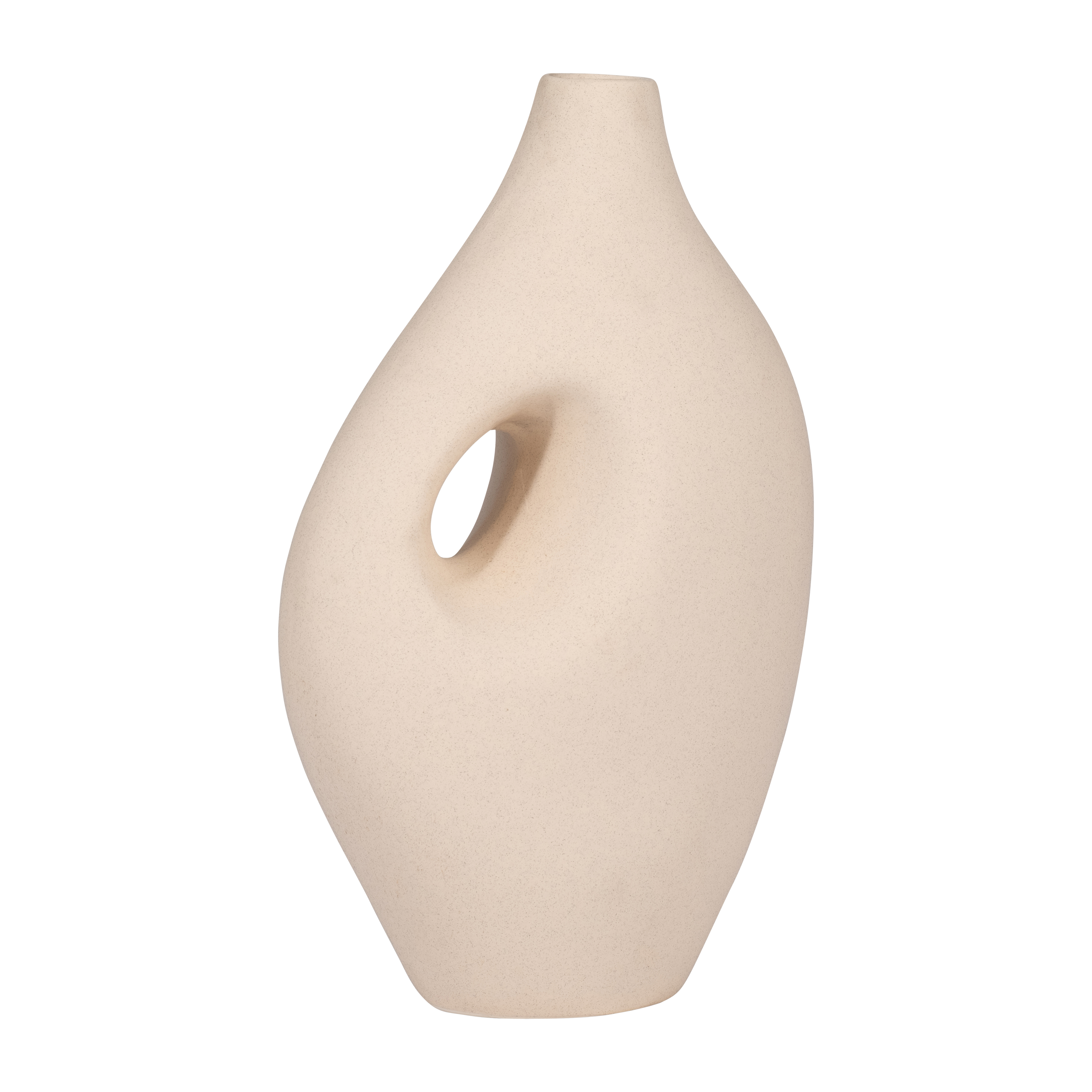 Sagebrook - 12" Ceramic Nomadic Handle Vase in Ivory