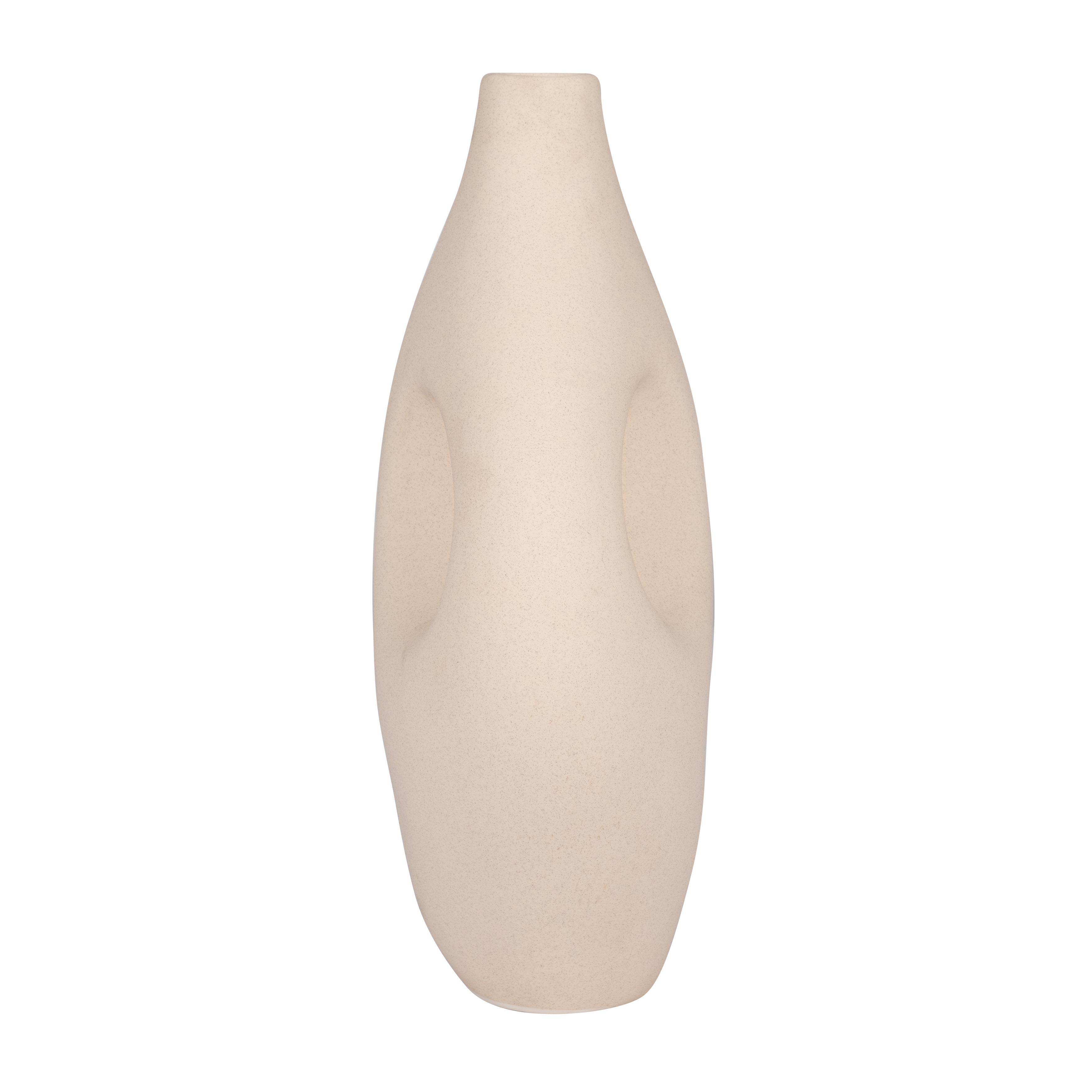 Sagebrook - 12" Ceramic Nomadic Handle Vase in Ivory