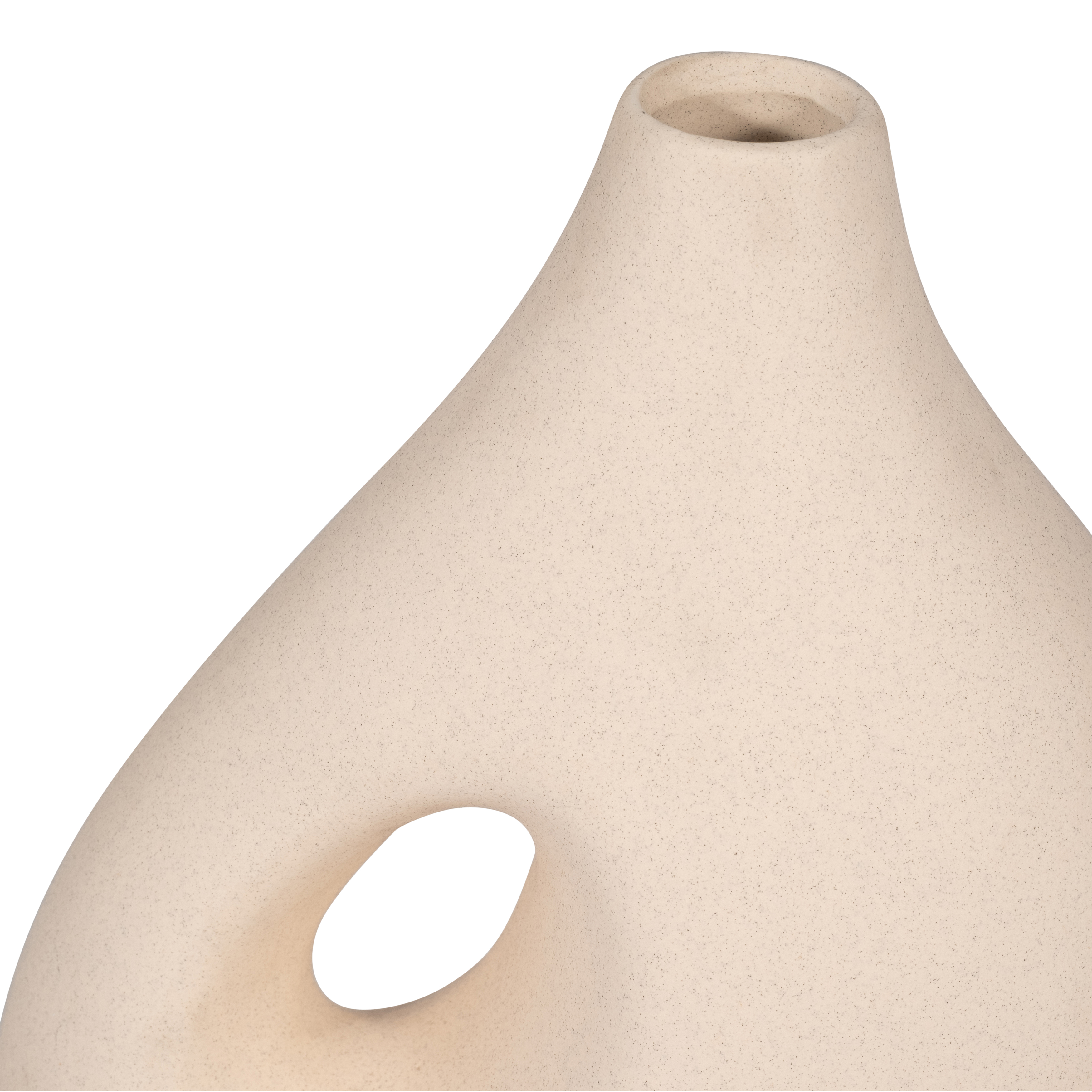 Sagebrook - 12" Ceramic Nomadic Handle Vase in Ivory