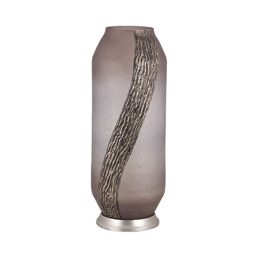 Sagebrook - 15" Glass Metallic Detail Vase