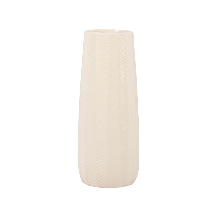 Sagebrook - 14" Ceramic Textured Lines Vase