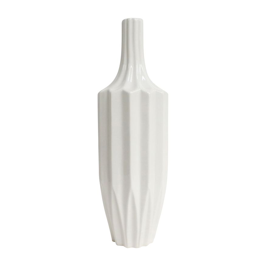 Sagebrook 13" Ceramic Fluted Vase