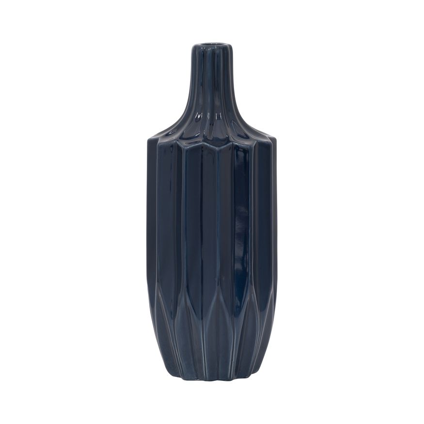 Sagebrook 13" Ceramic Fluted Vase