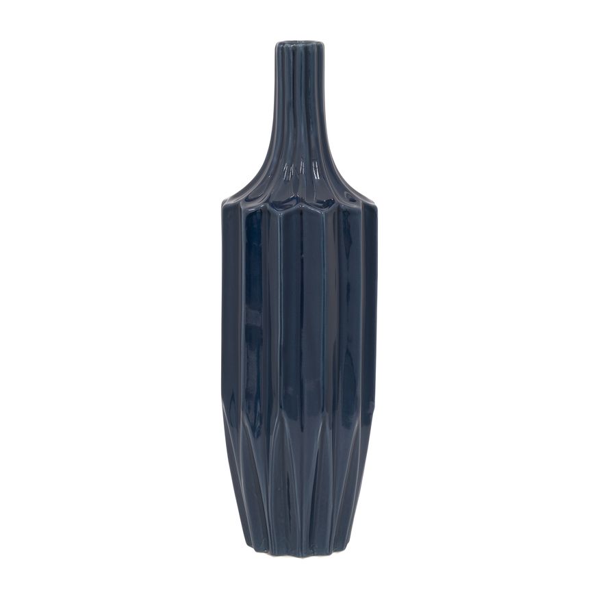 Sagebrook 13" Ceramic Fluted Vase