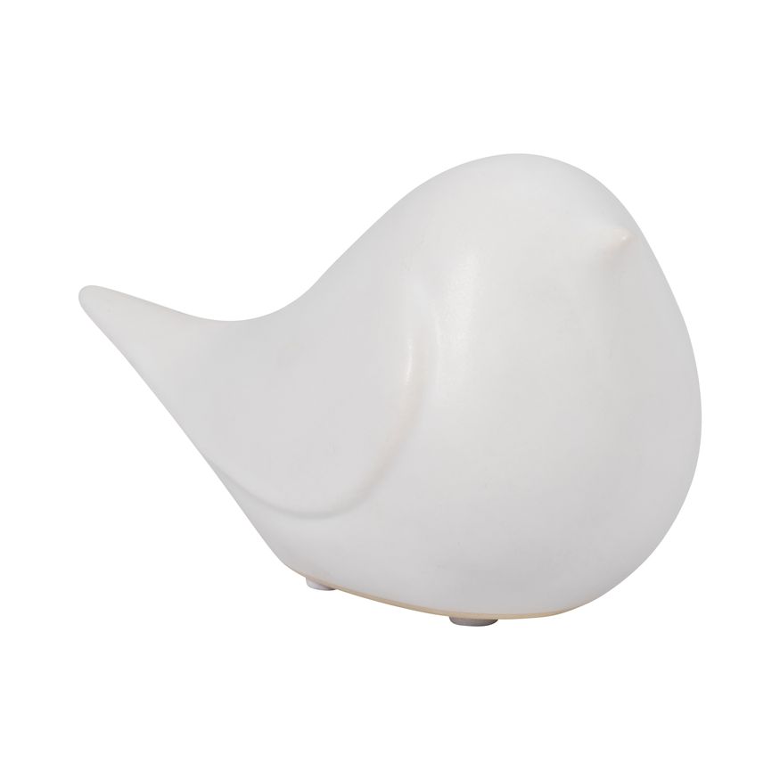 Sagebrook 6" Ceramic Chubby Bird - White