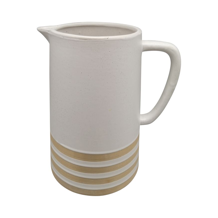 Sagebrook 8" Ceramic Pitcher With Lines