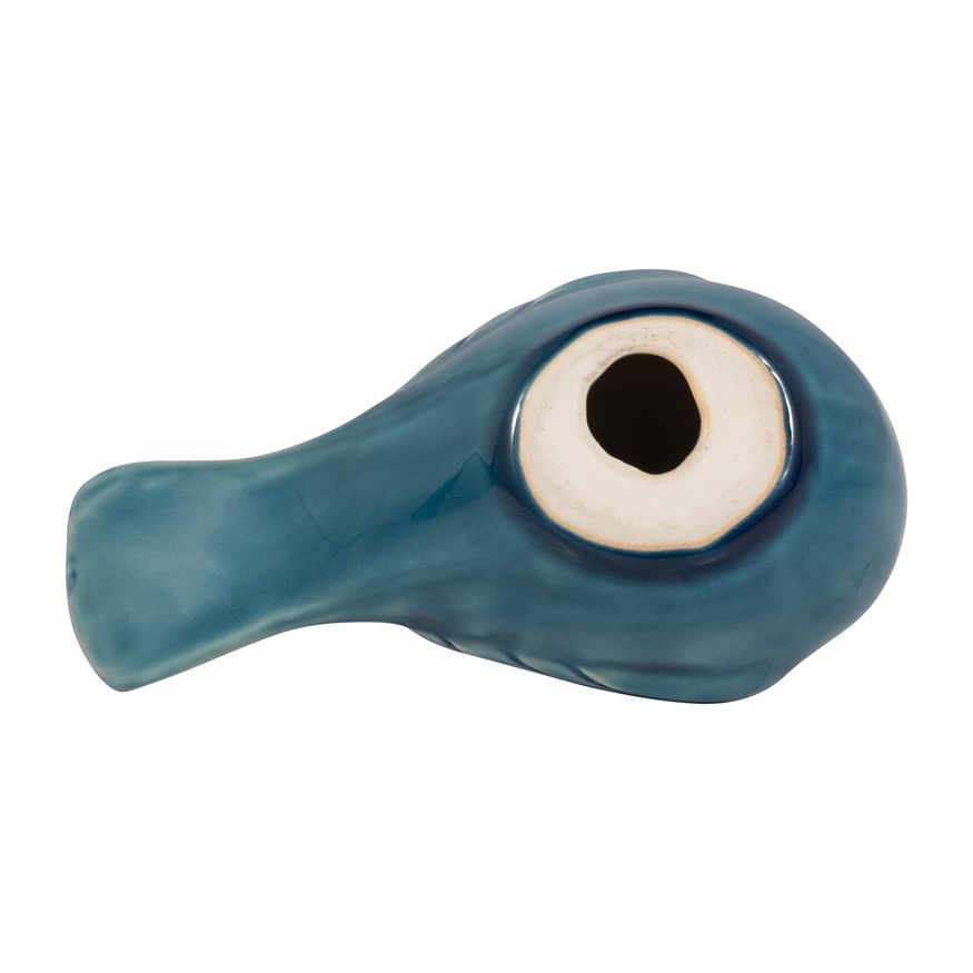 Sagebrook 6" Ceramic Looking Up Bird - Blue