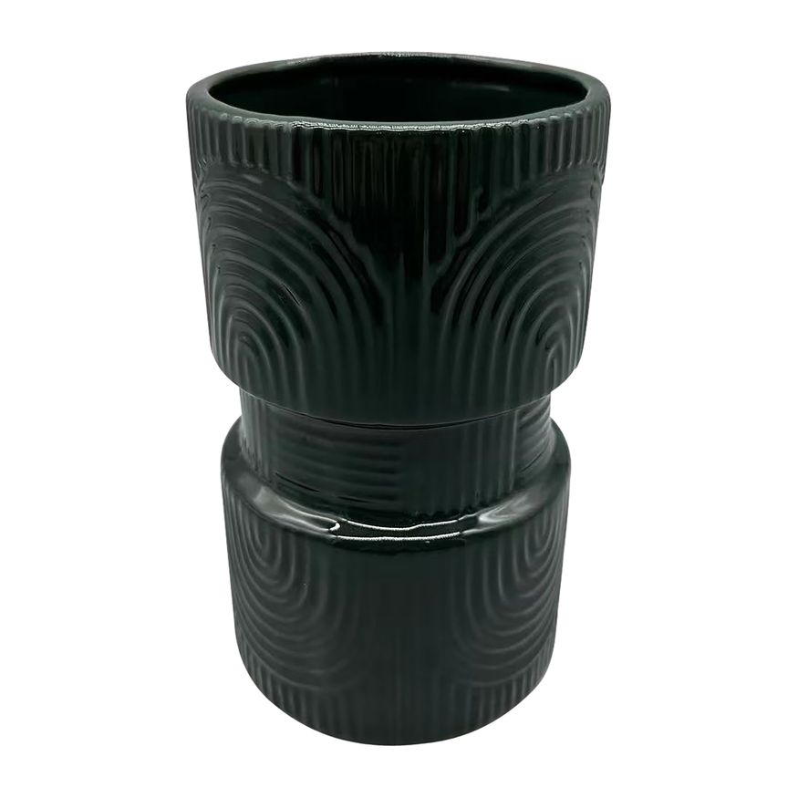 Sagebrook 7" Ceramic Arches Dumbell Vase