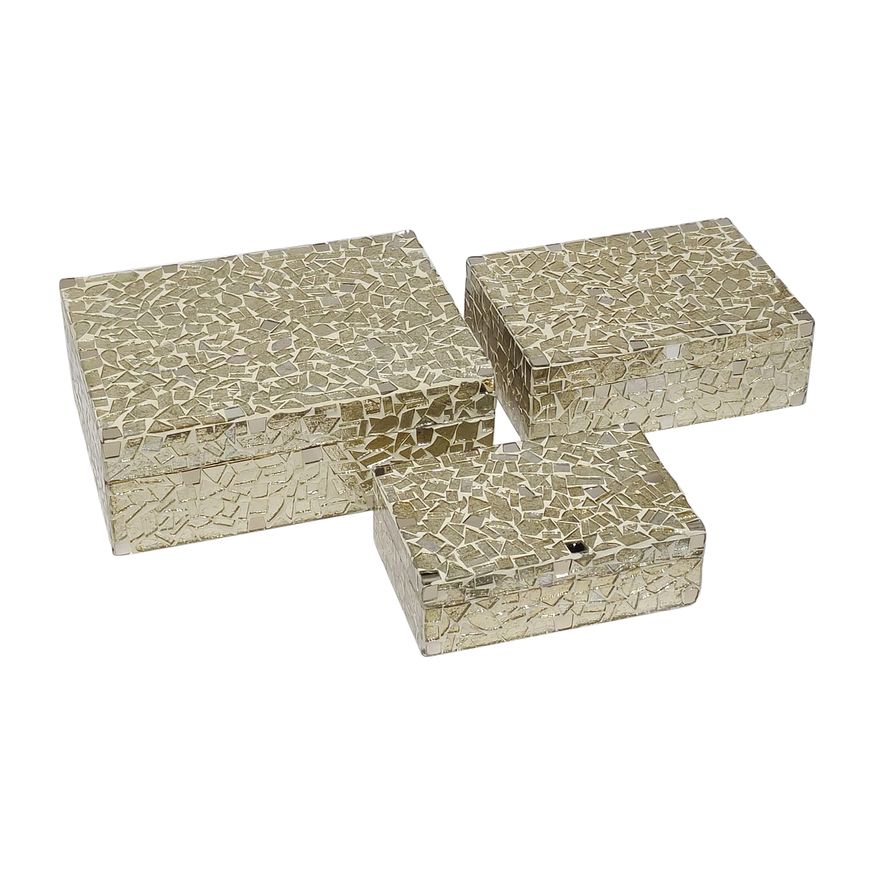 Sagebrook 6"/7"/9" Mosaic Boxes (Set Of 3)