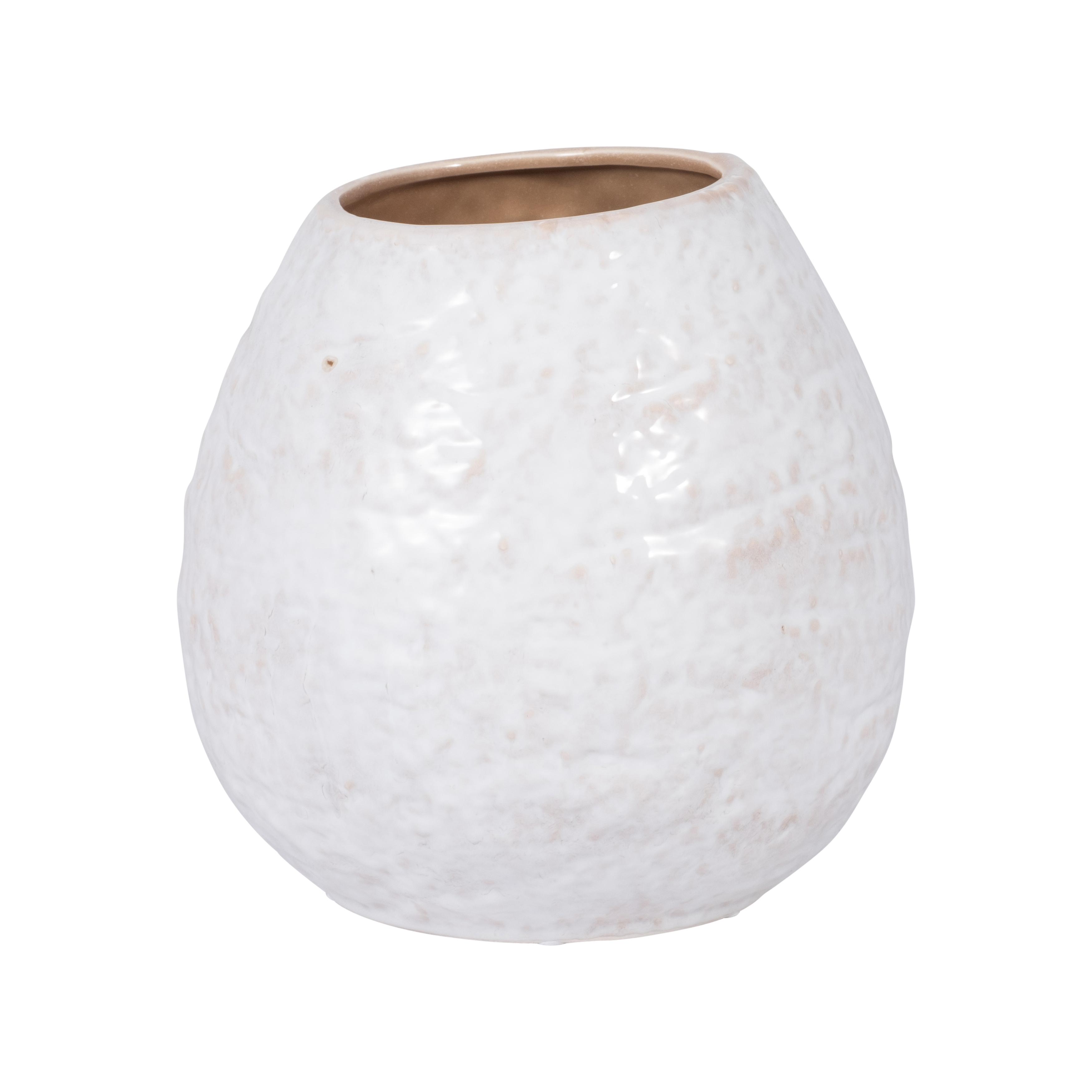 Sagebrook 8" Ceramic Round Vase - Ivory