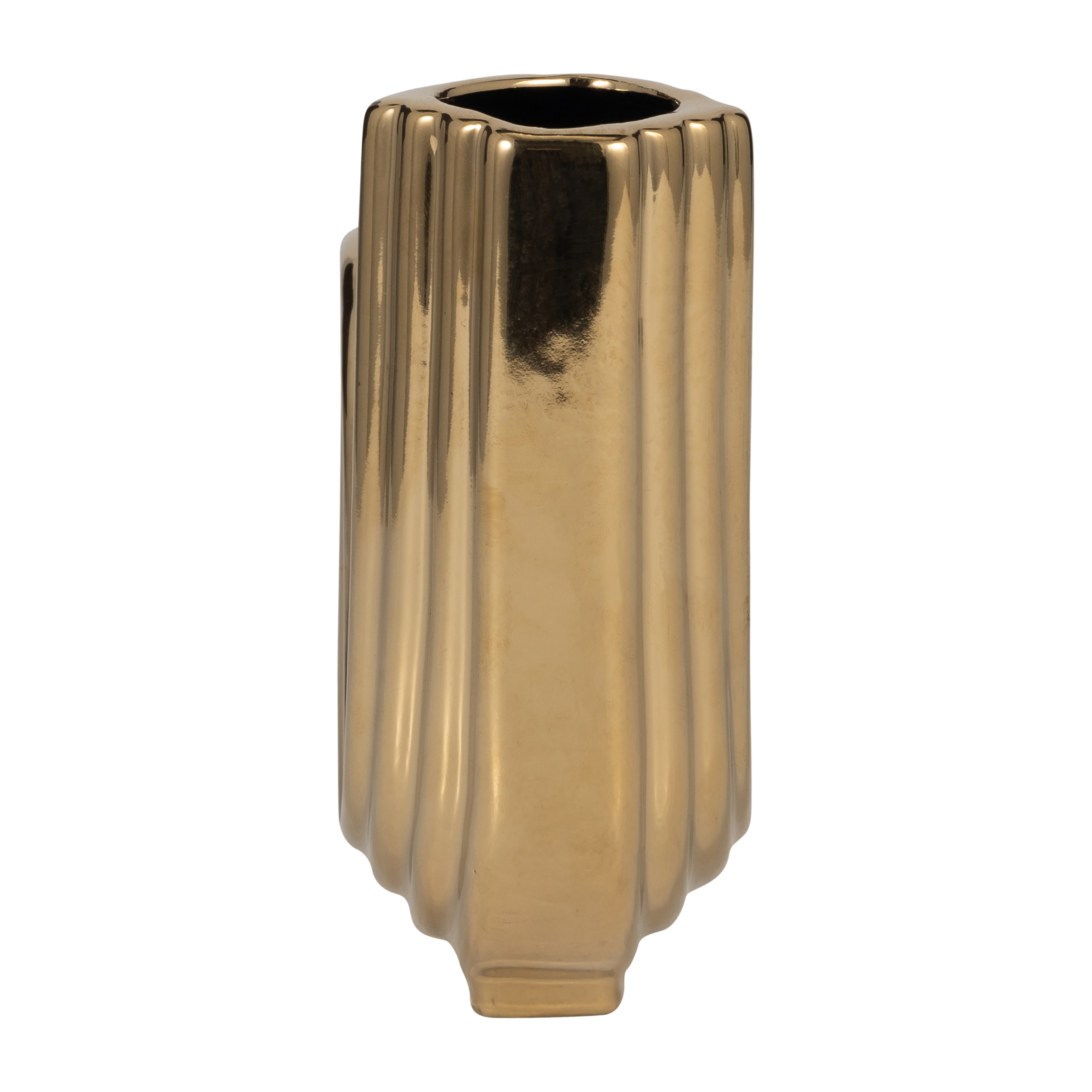 Sagebrook 6" Ceramic Loopy Vase - Gold