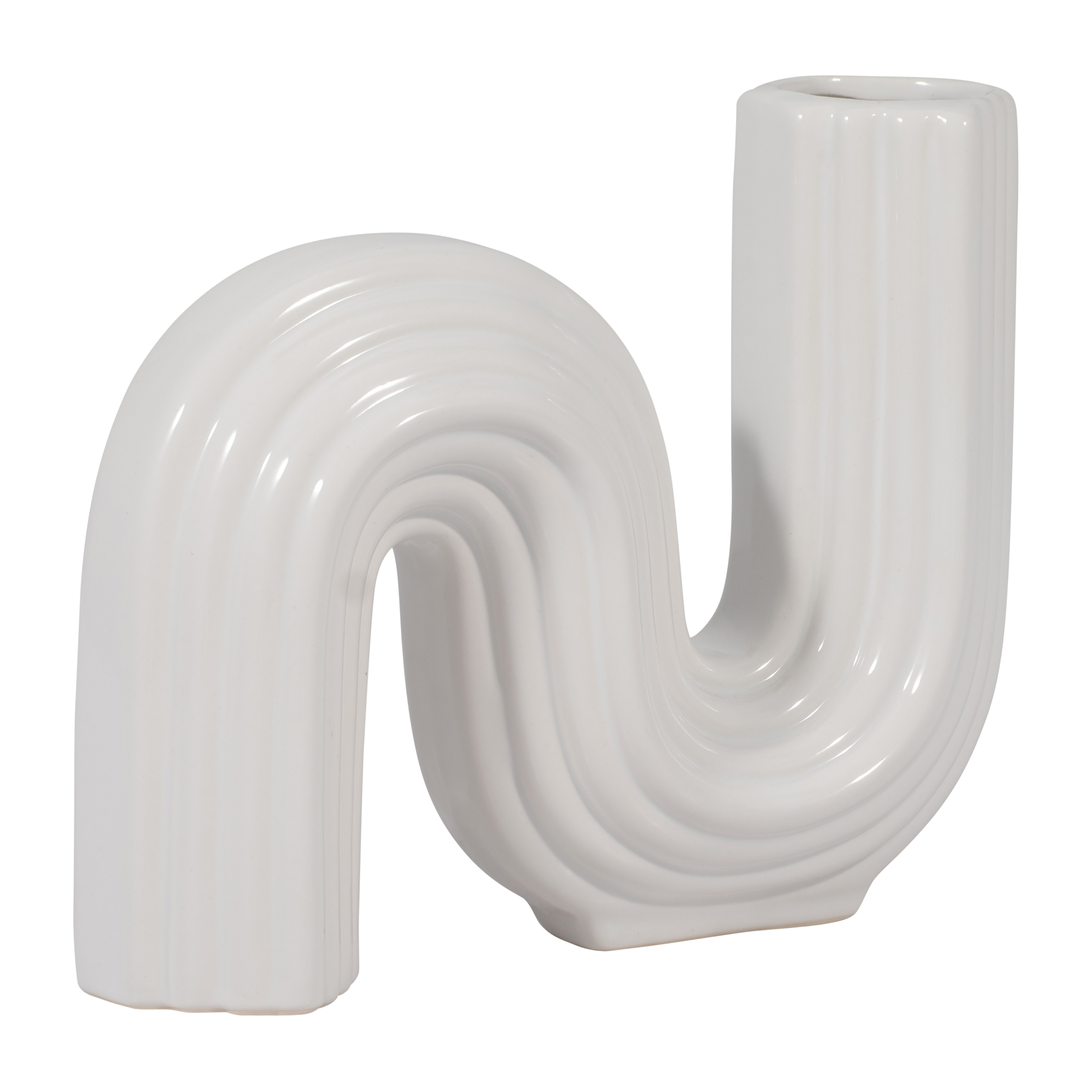 Sagebrook 6" Ceramic Loopy Vase - White