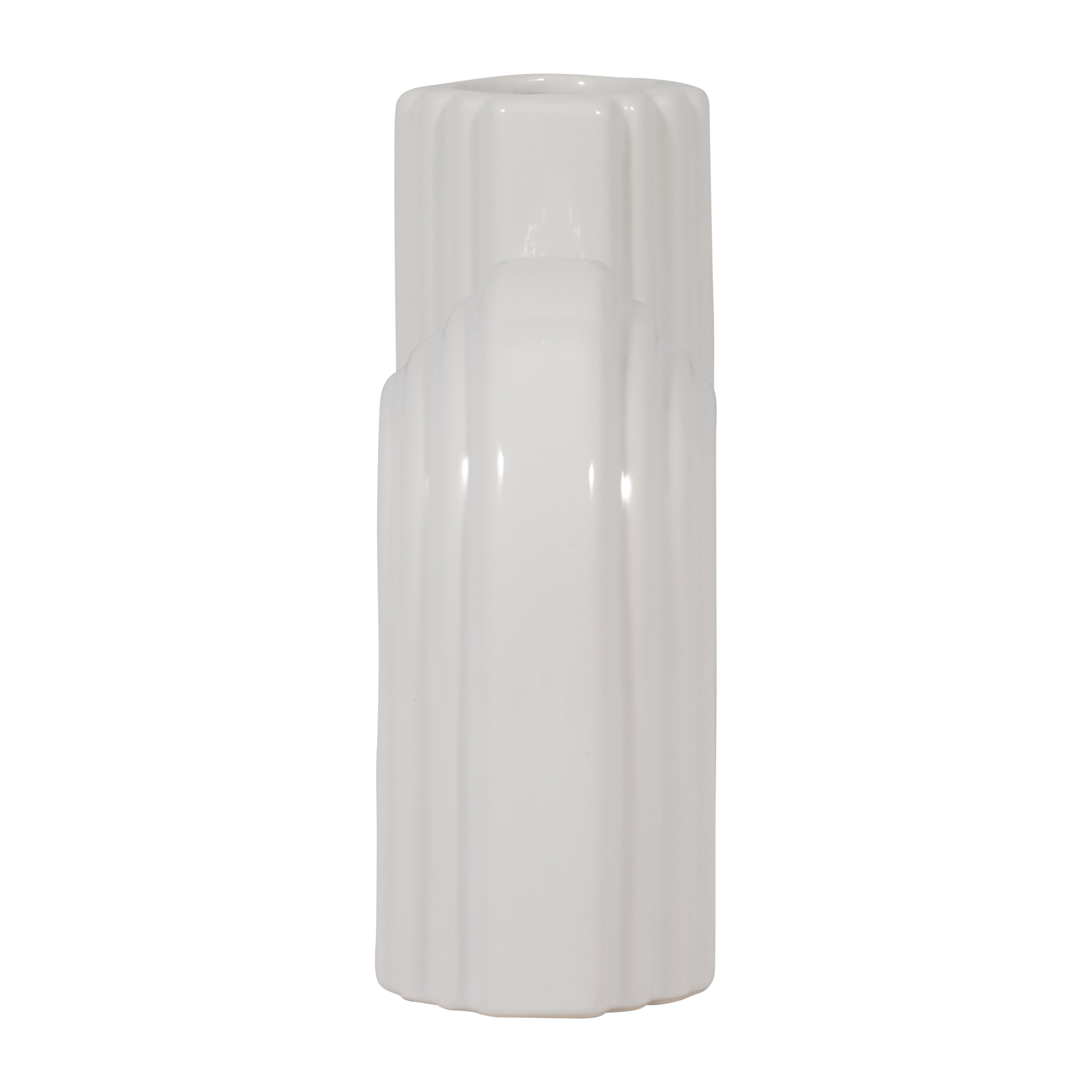 Sagebrook 6" Ceramic Loopy Vase - White