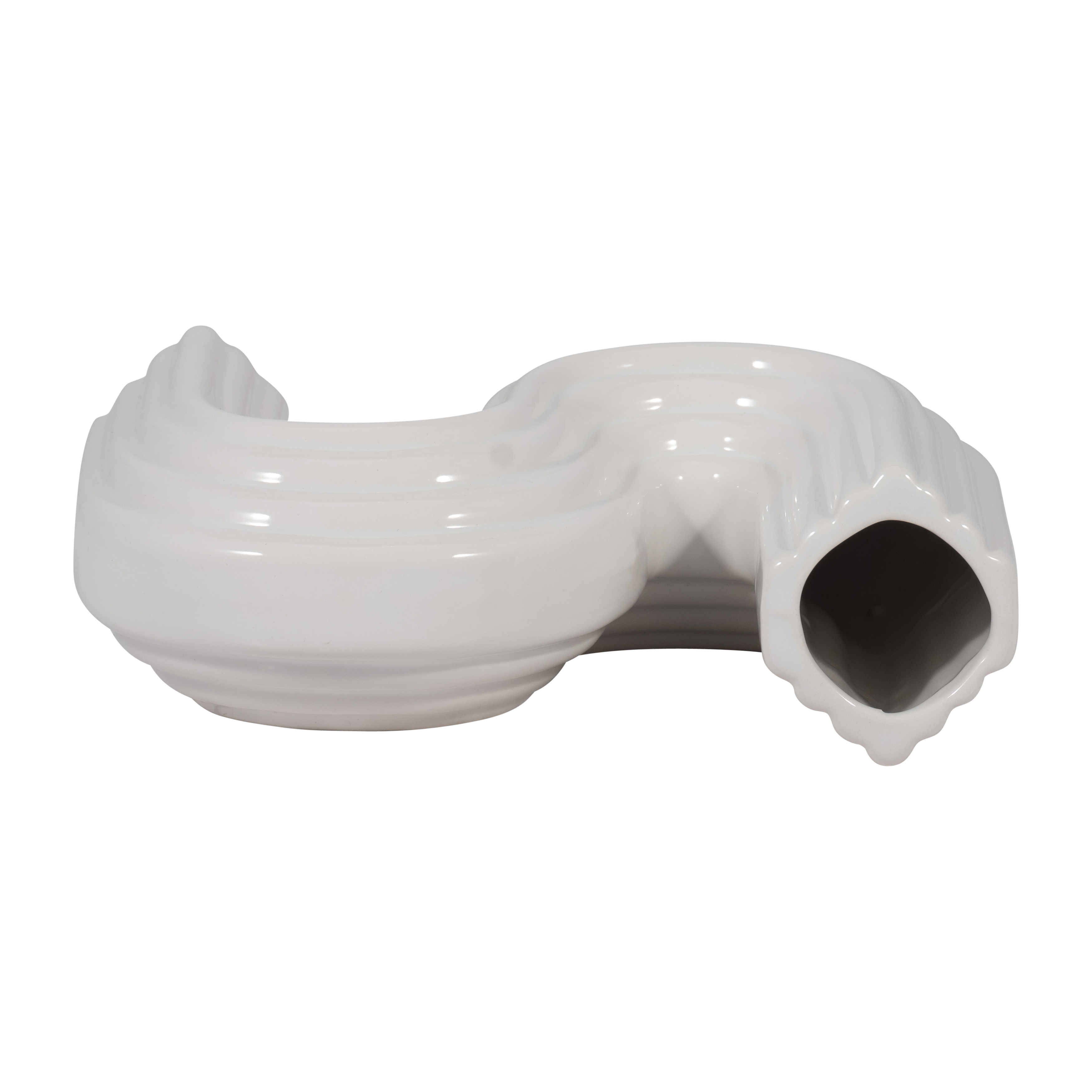 Sagebrook 6" Ceramic Loopy Vase - White