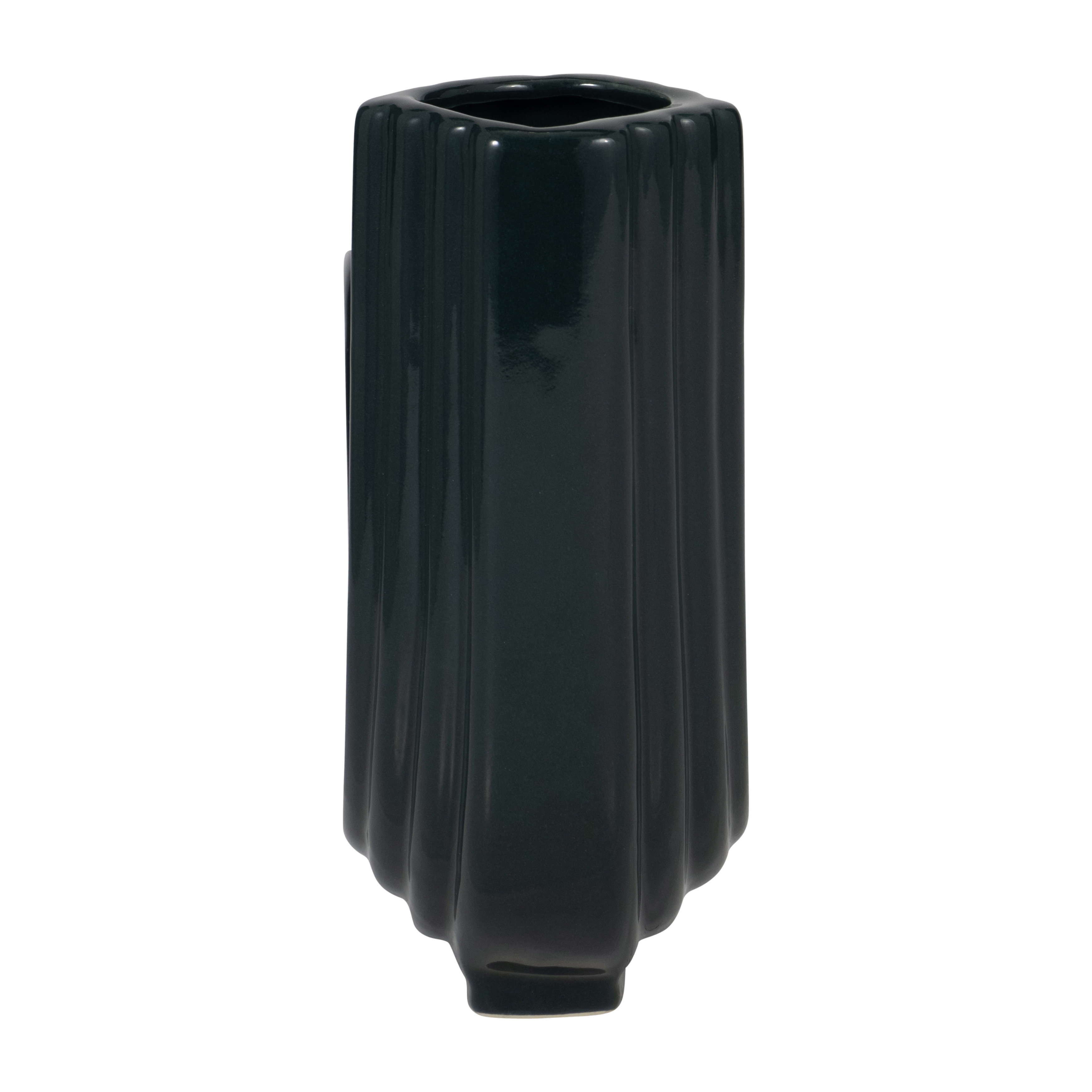 Sagebrook 6" Ceramic Loopy Vase - Forest Green