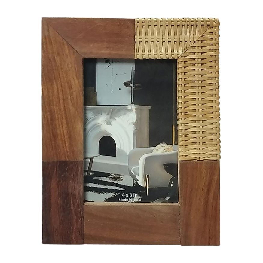 Sagebrook 4"x6" Wood Woven Detail Photo Frame