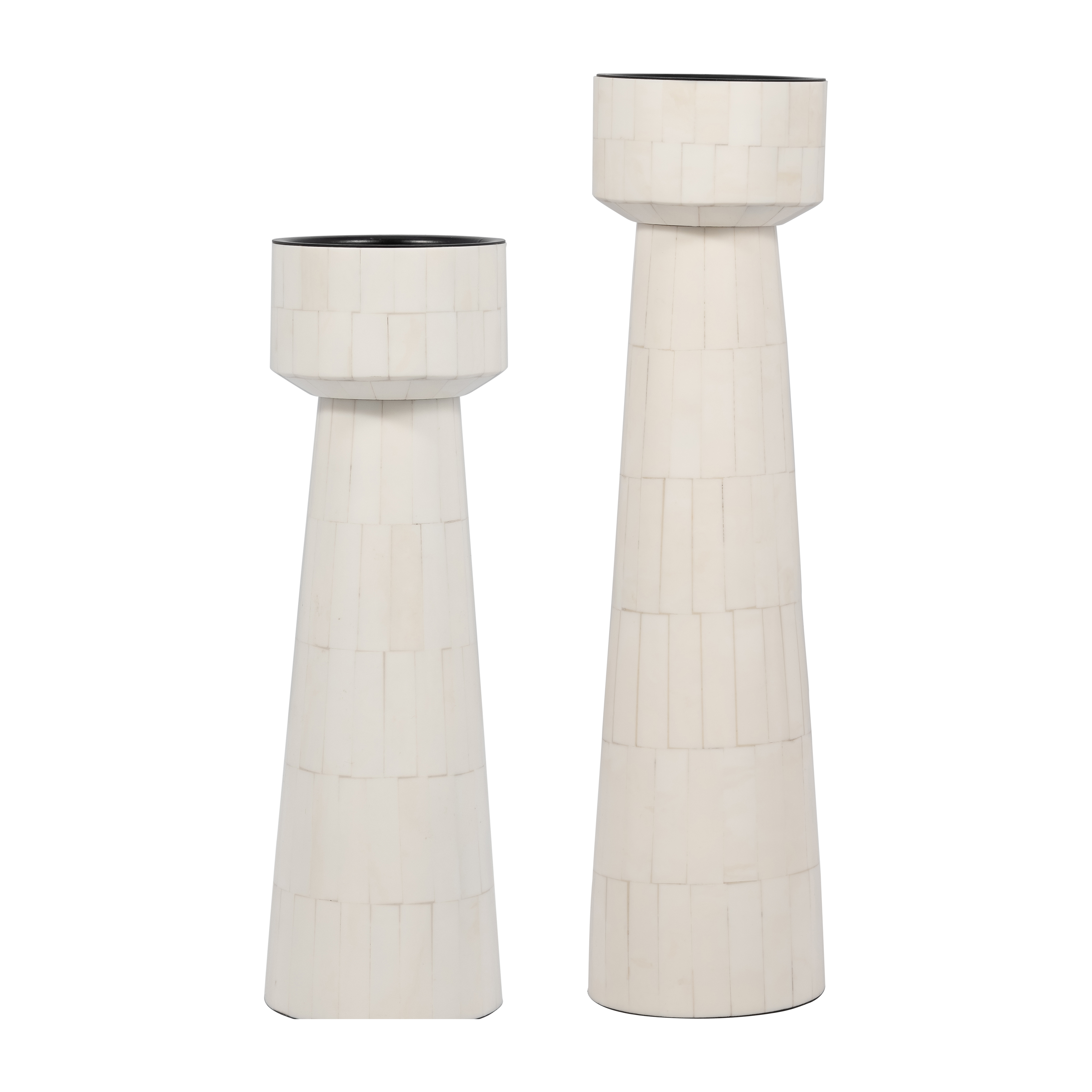 Sagebrook 12" Resin Pillar Candle Holder - Ivory