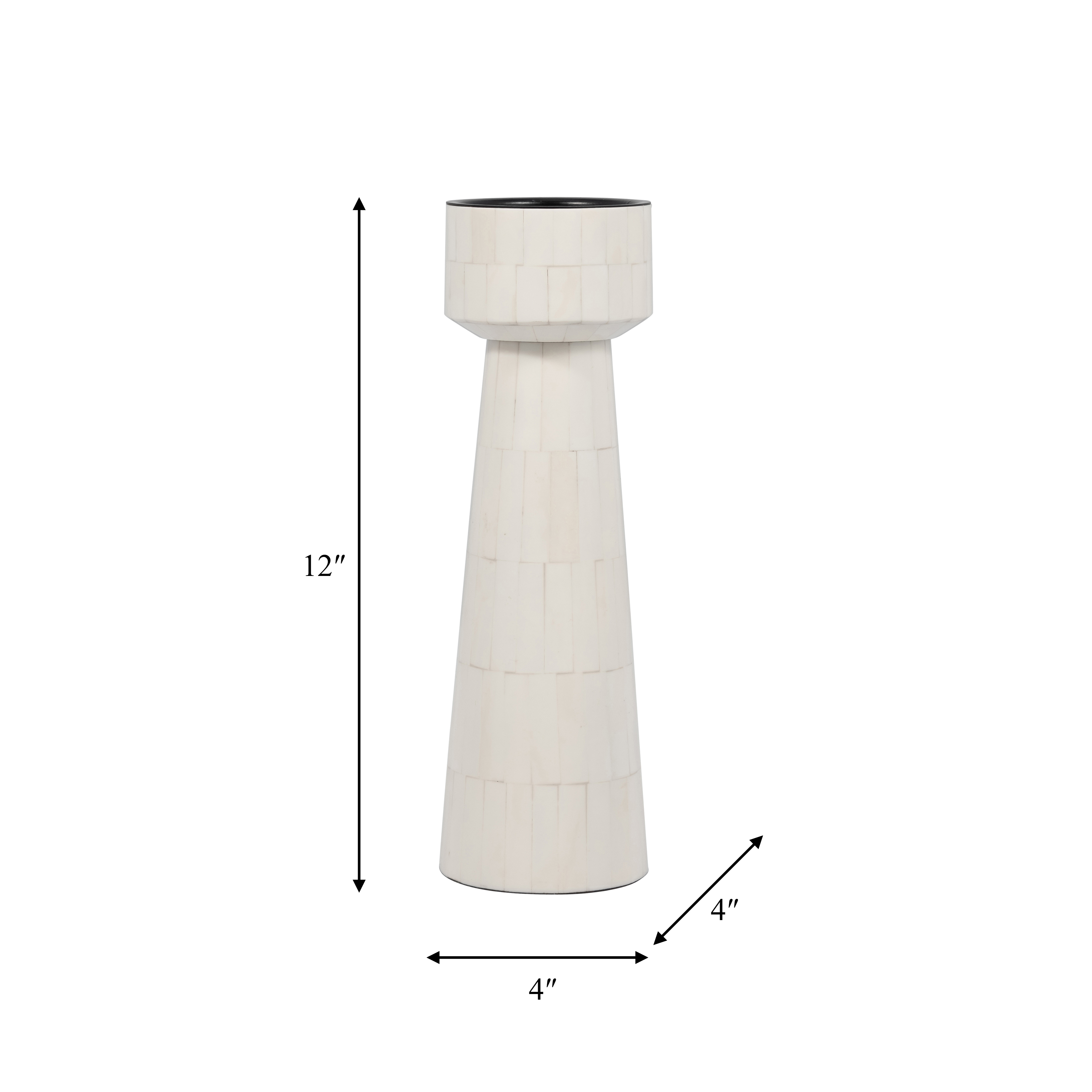 Sagebrook 12" Resin Pillar Candle Holder - Ivory