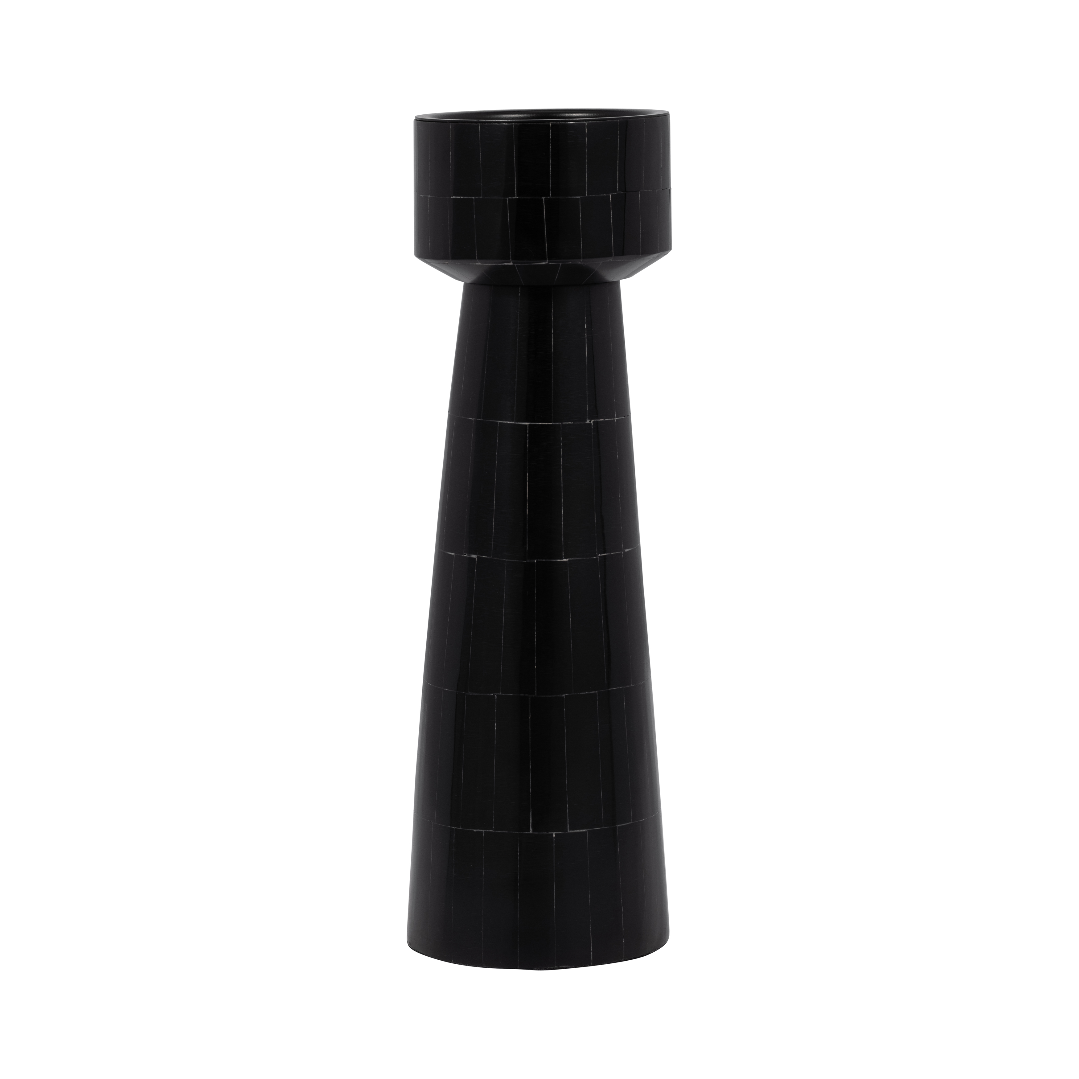 Sagebrook 12" Resin Pillar Candle Holder - Black