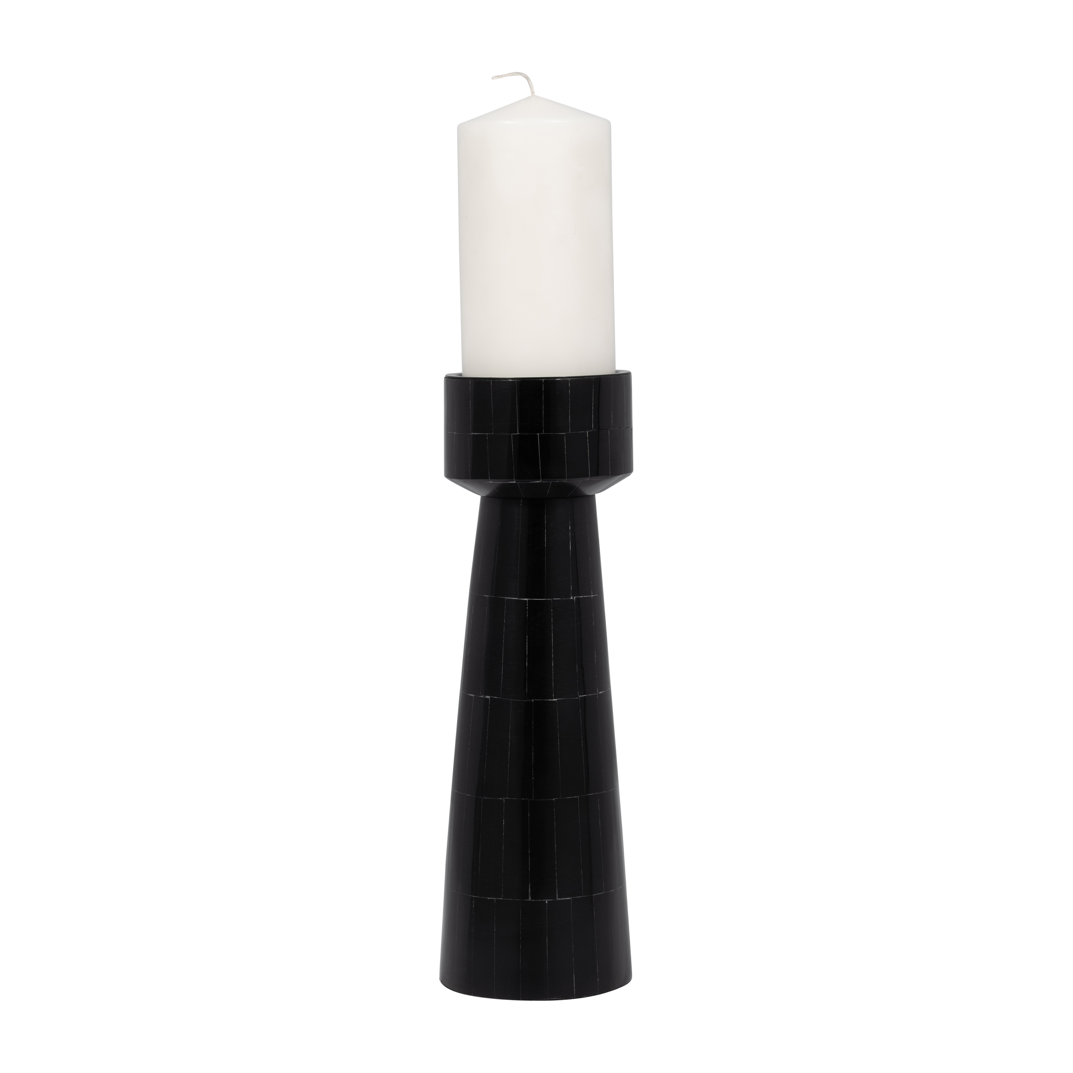 Sagebrook 12" Resin Pillar Candle Holder - Black