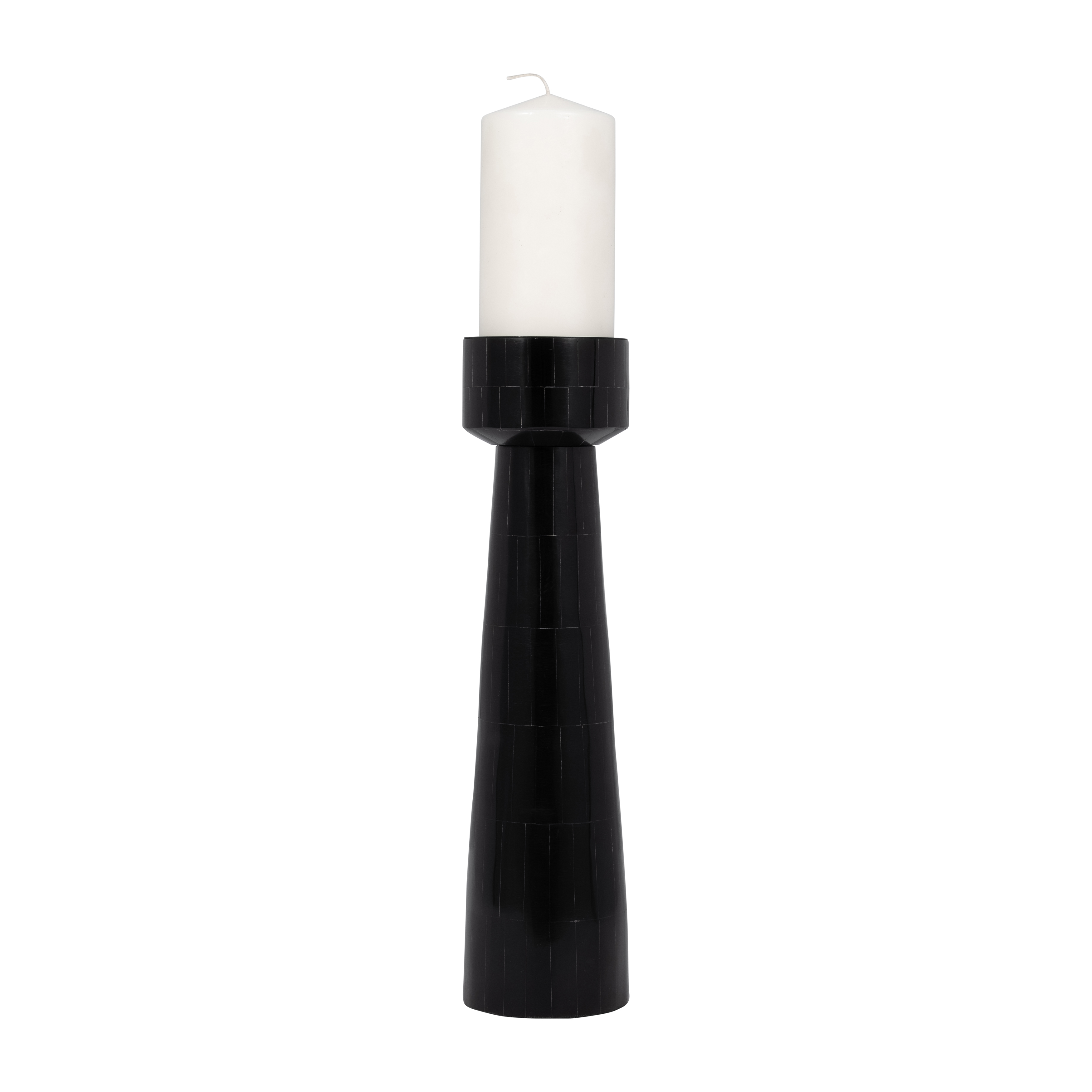 Sagebrook 15" Resin Pillar Candle Holder - Black