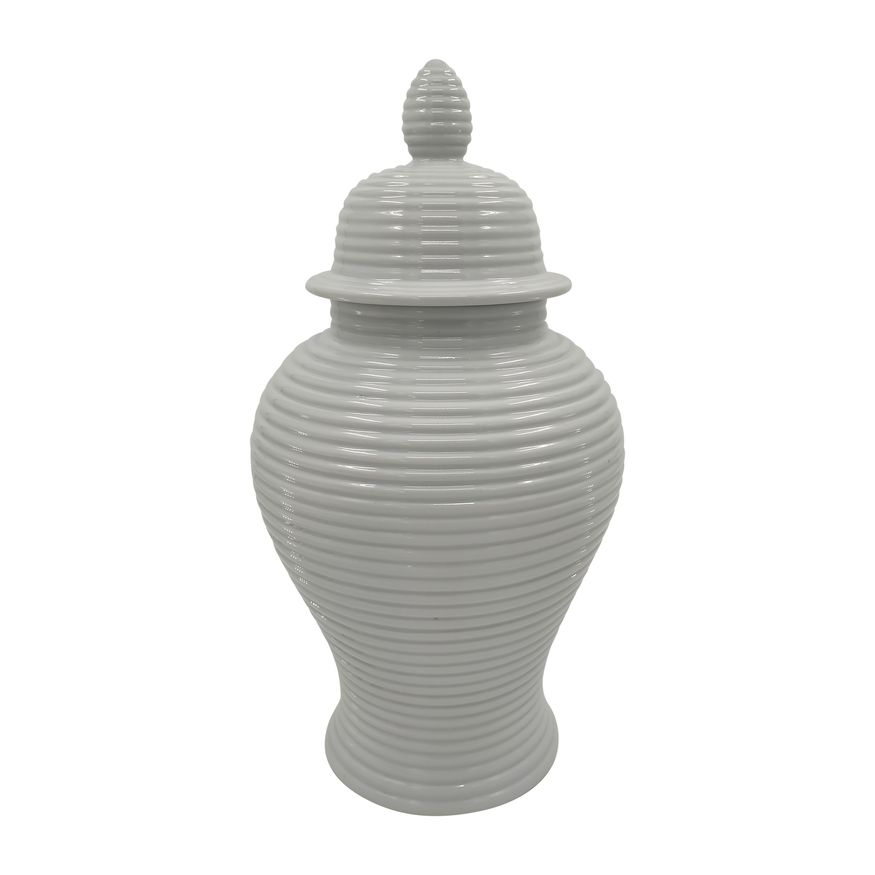 Sagebrook 18728 24" Ceramic Ribbed Temple Jar