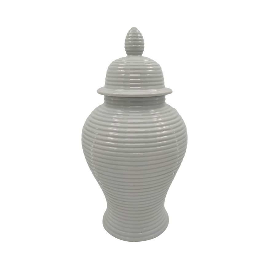 Sagebrook - 18728 24" Ceramic Ribbed Temple Jar