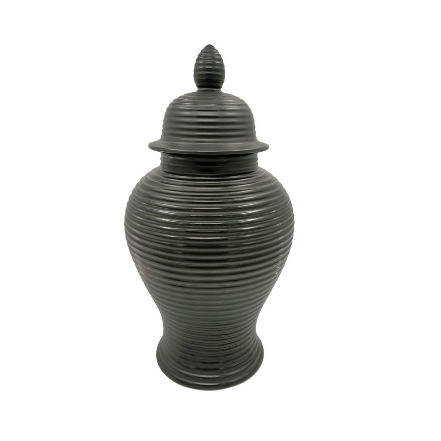 Sagebrook 24" Ceramic Ribbed Temple Jar