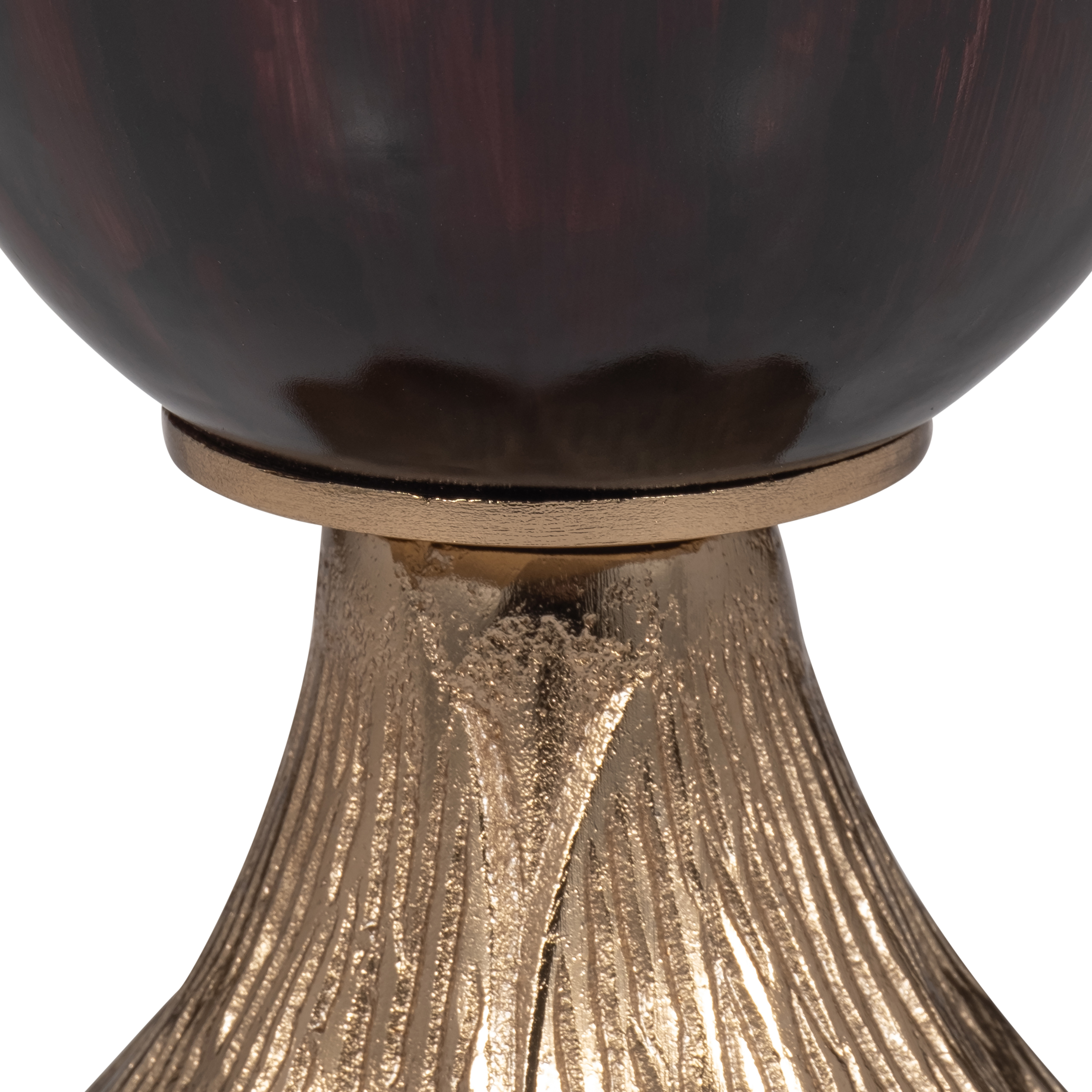 Sagebrook 19" Glass Vase with Leaf Base - Bronze