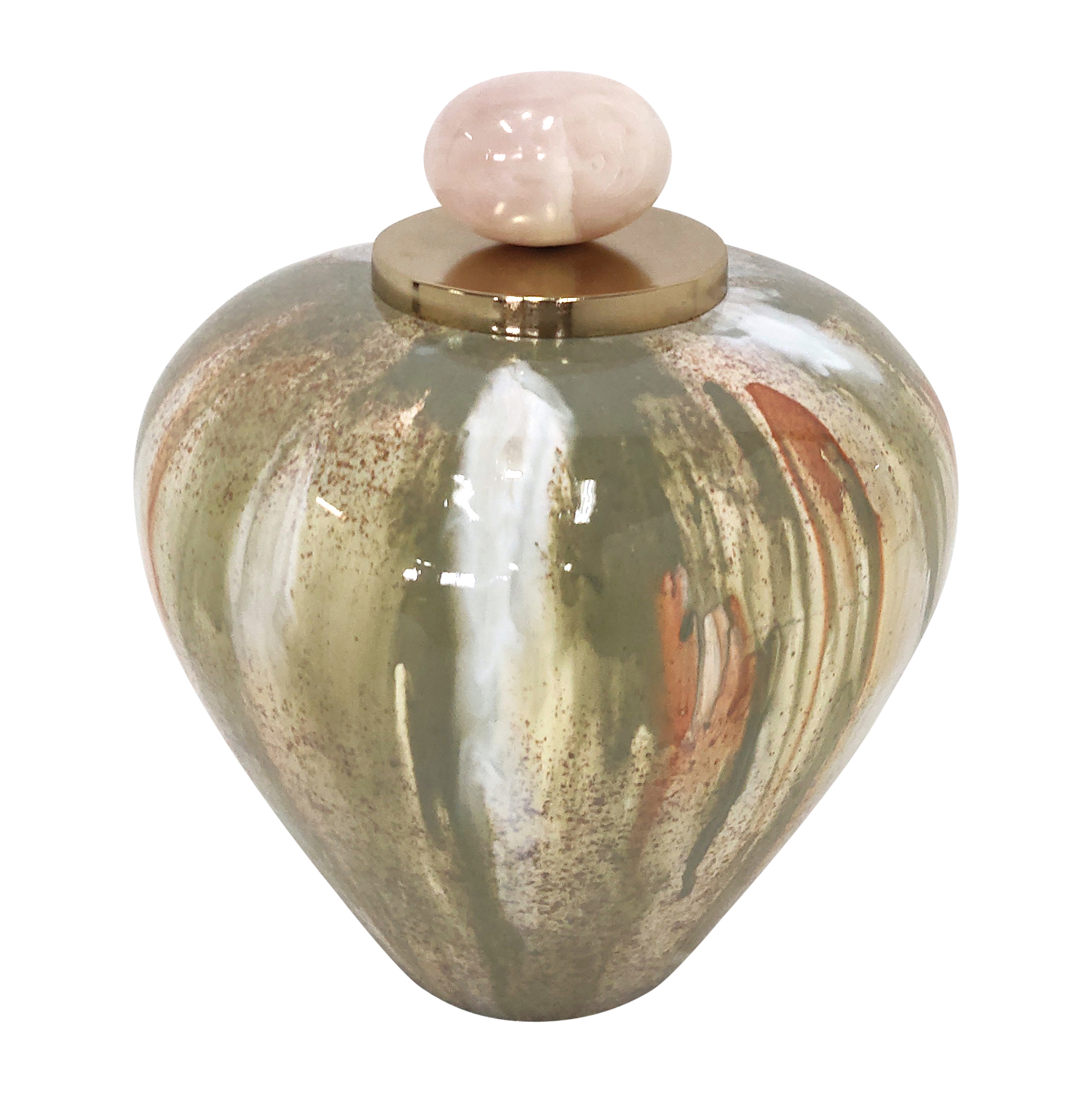 Sagebrook 9" Glass Temple Vase with Resin Topper