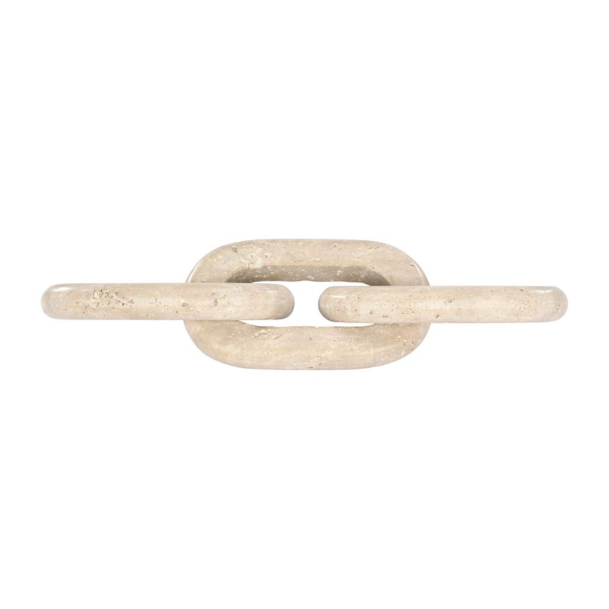 Sagebrook - 14" Travertine 3-Link Chain Decor in Tan