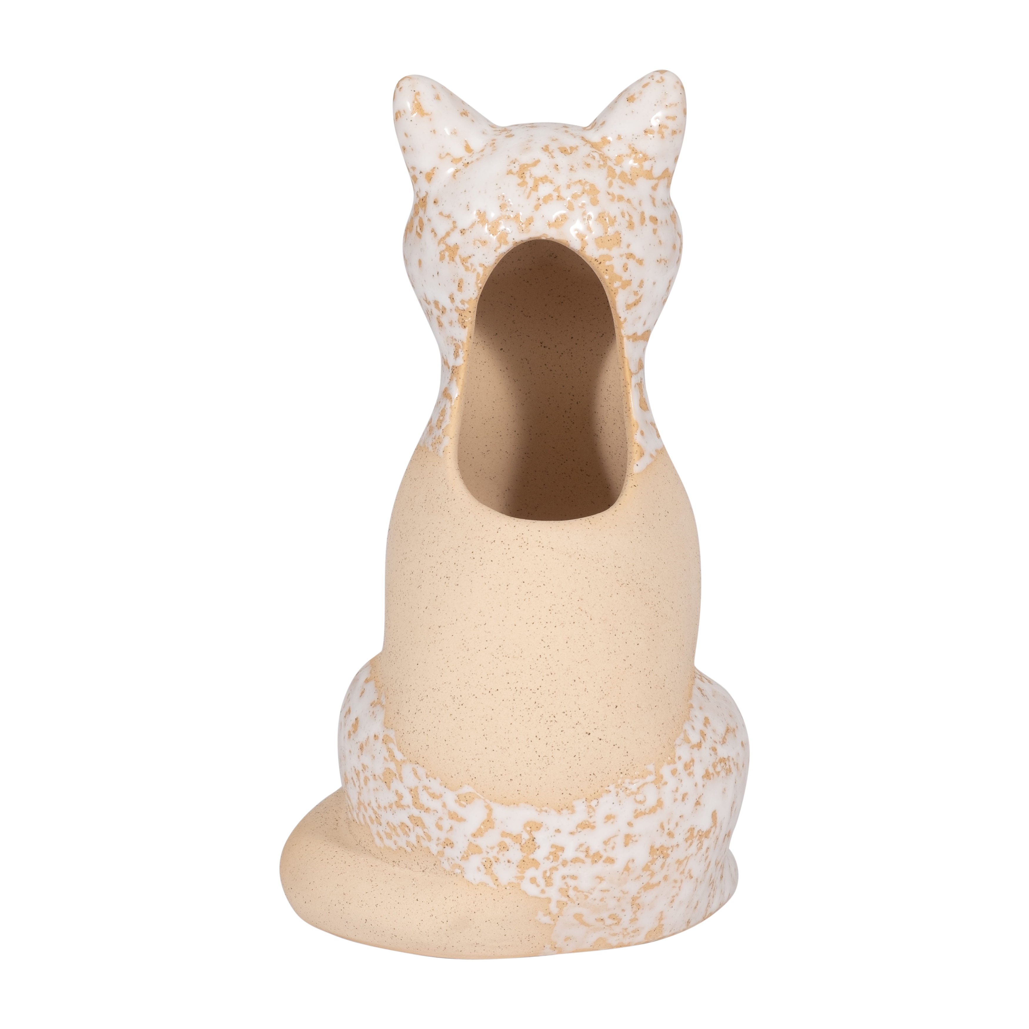 Sagebrook - 8" Ceramic Sitting Fox Vase in Ivory