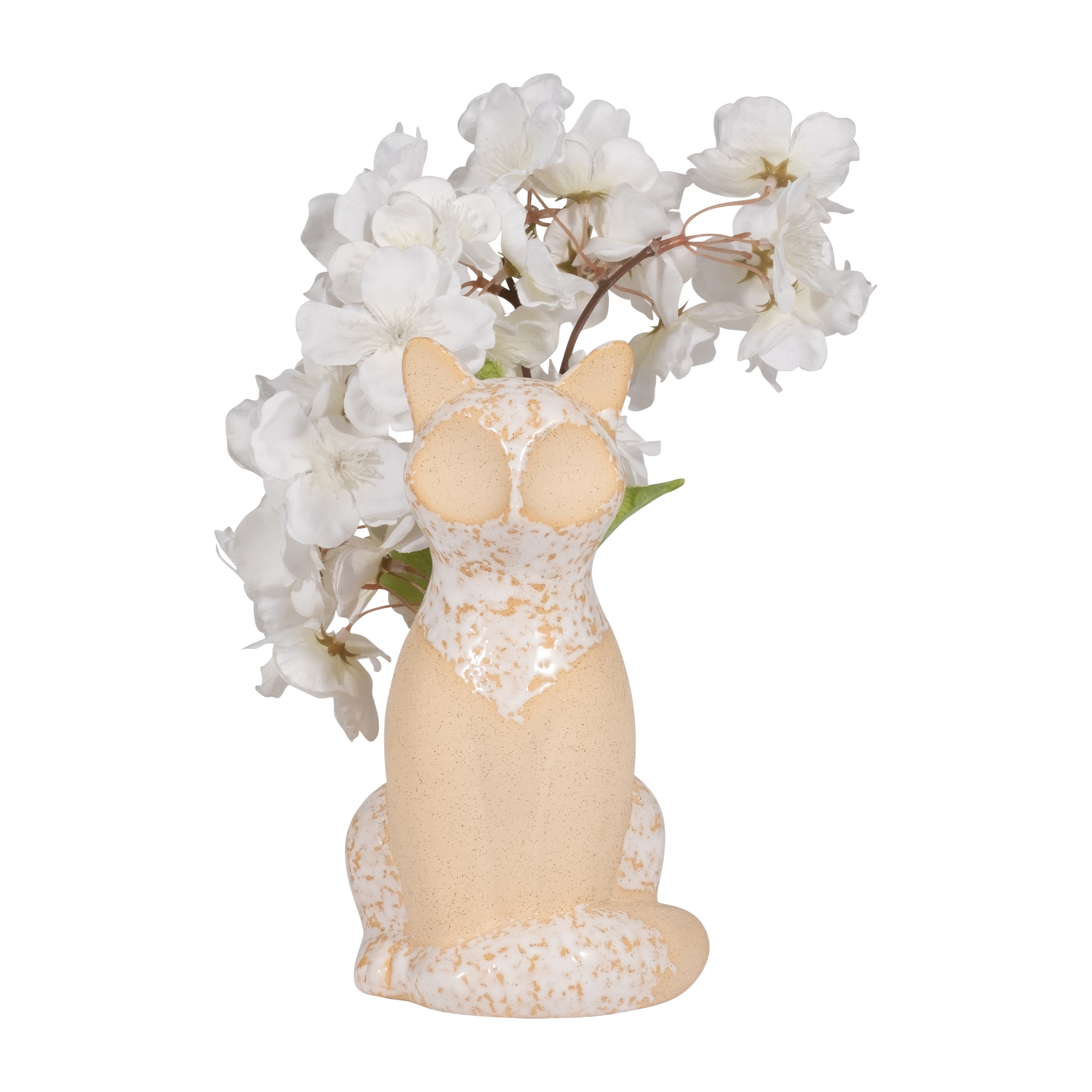 Sagebrook - 8" Ceramic Sitting Fox Vase in Ivory