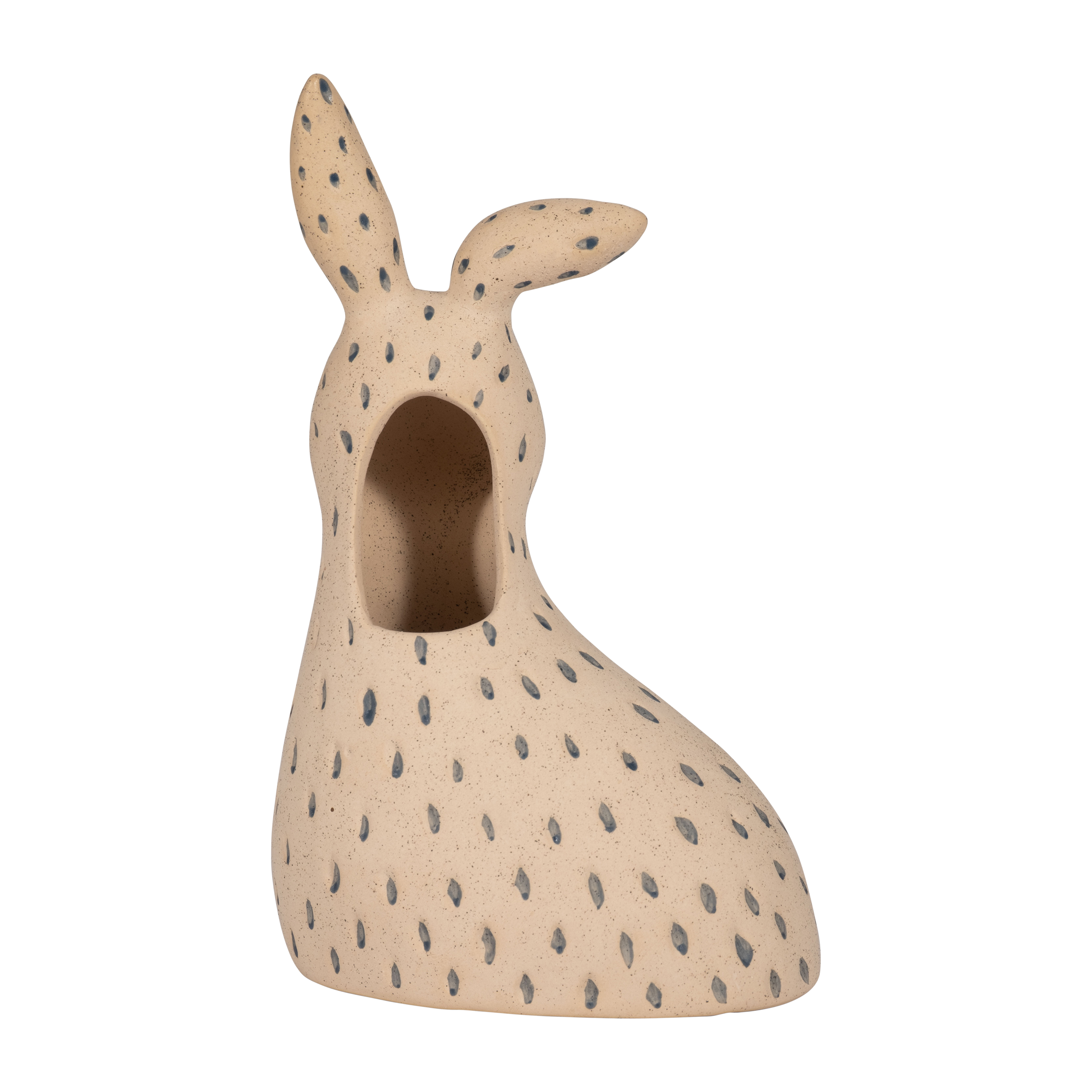 Sagebrook - 8" Ceramic Spotted Bunny in Ivory/blue