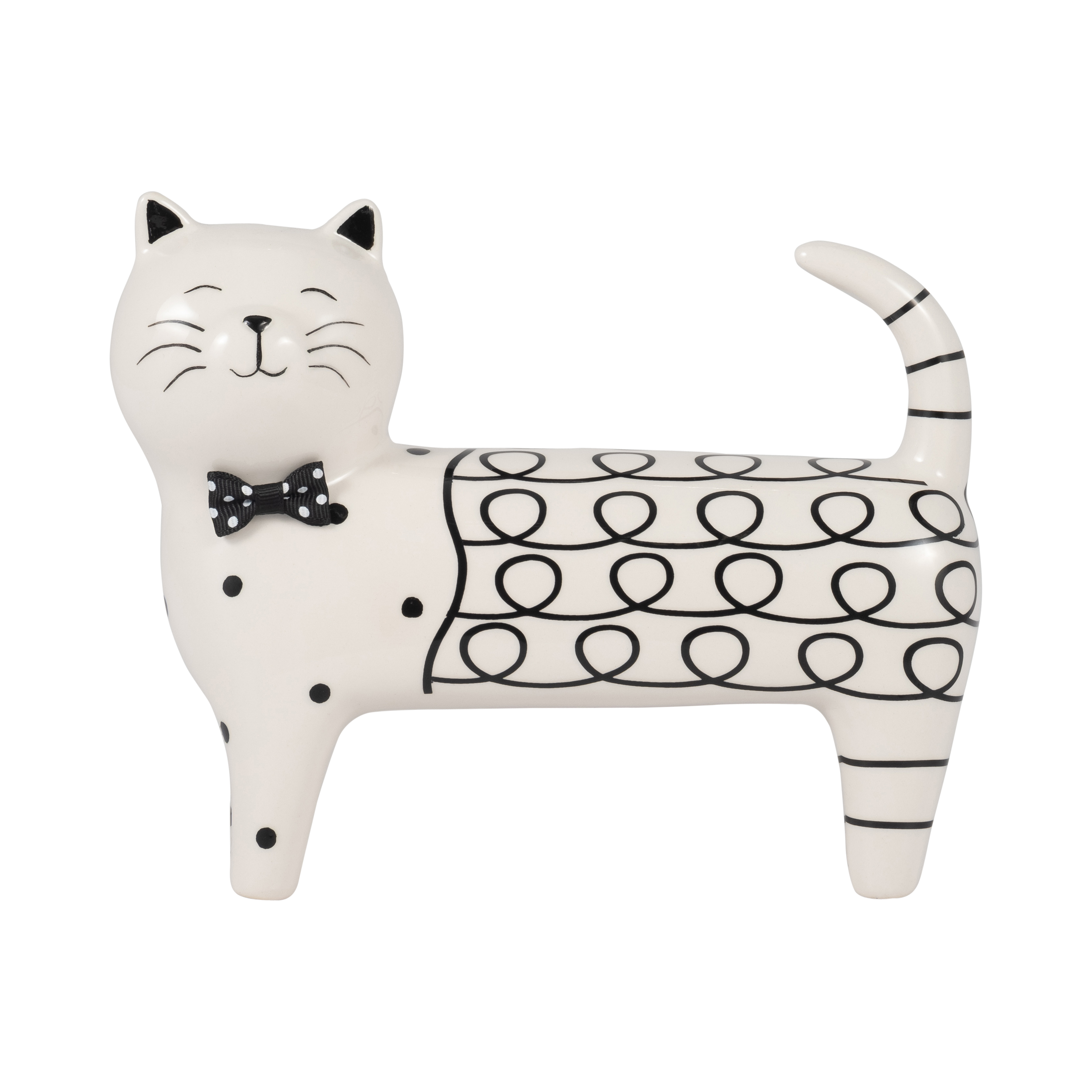 Sagebrook 7" Ceramic Swirls Cat