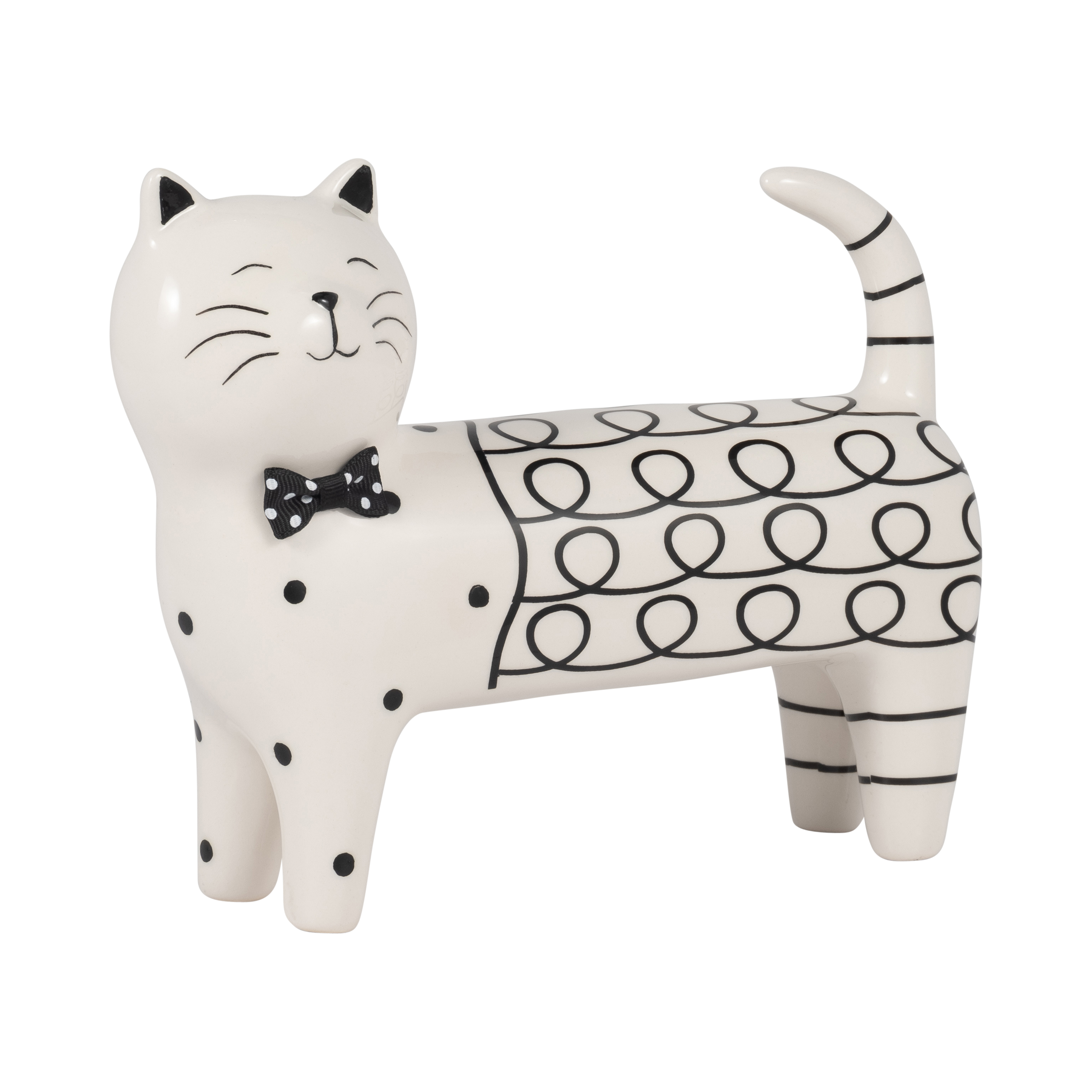 Sagebrook™ 7" Ceramic Swirls Cat - White