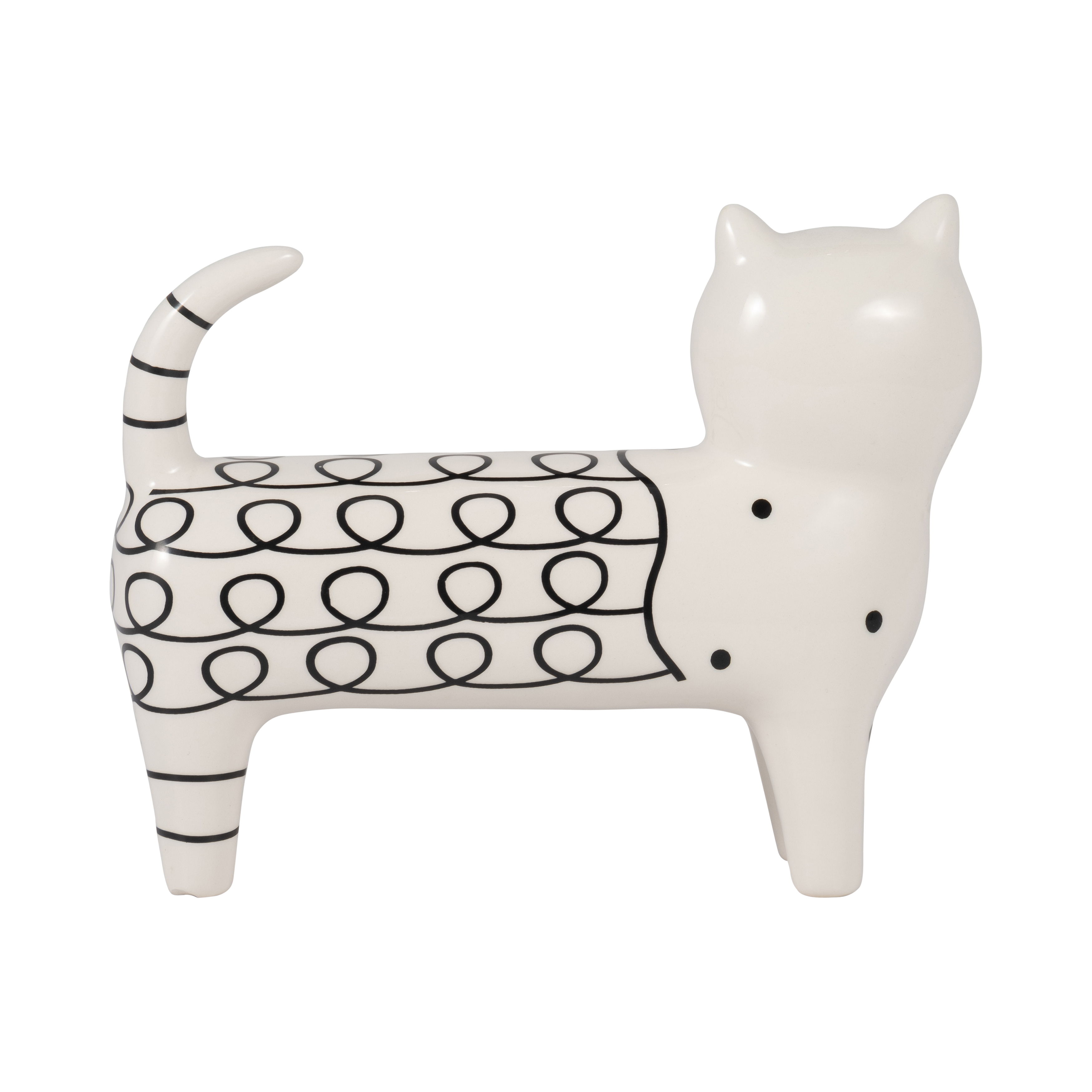 Sagebrook™ 7" Ceramic Swirls Cat - White