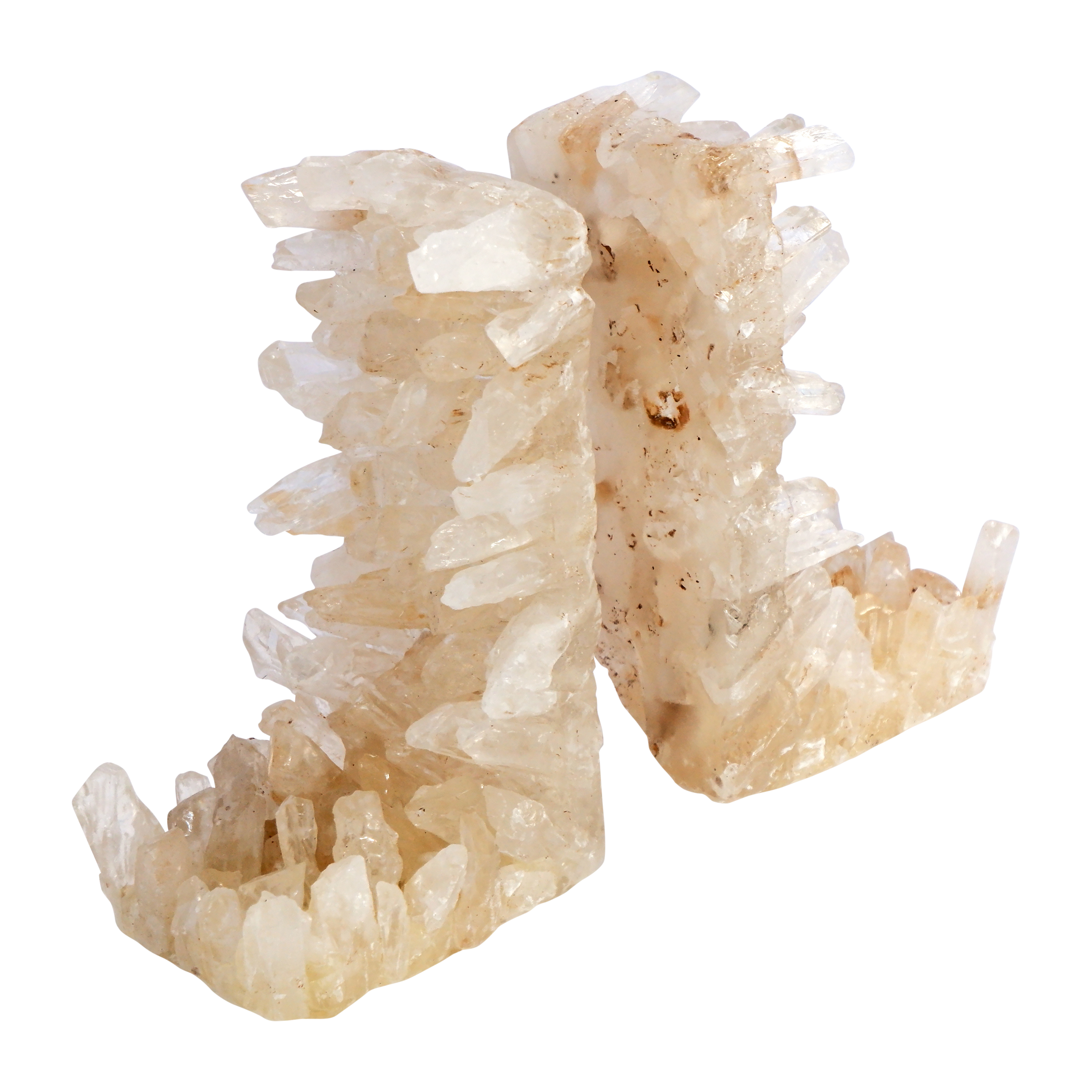 Sagebrook - 5" Quartz Crystallized Bookends (Set Of 2) in Ivory