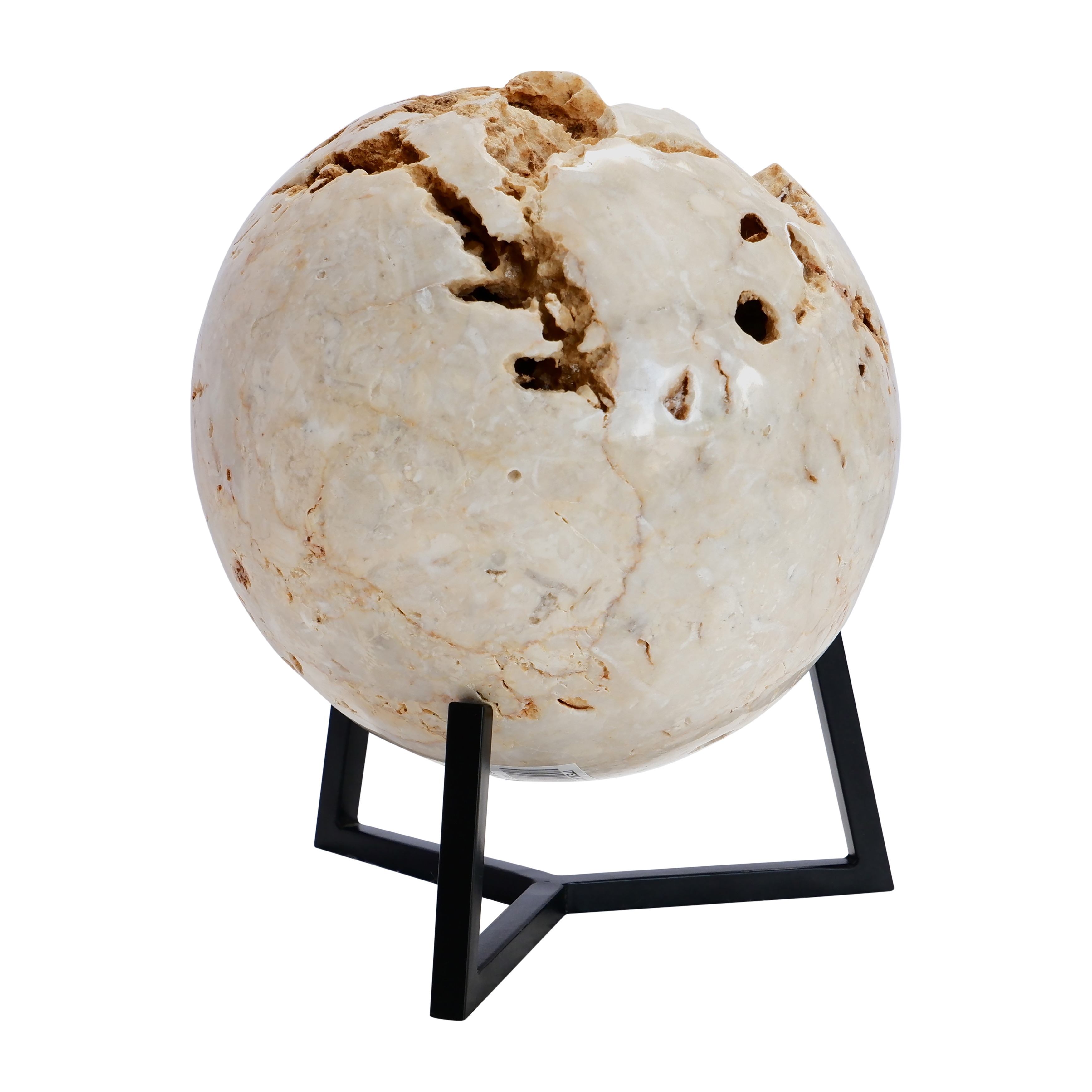 Sagebrook - 9" Stone Moon On Stand in Ivory