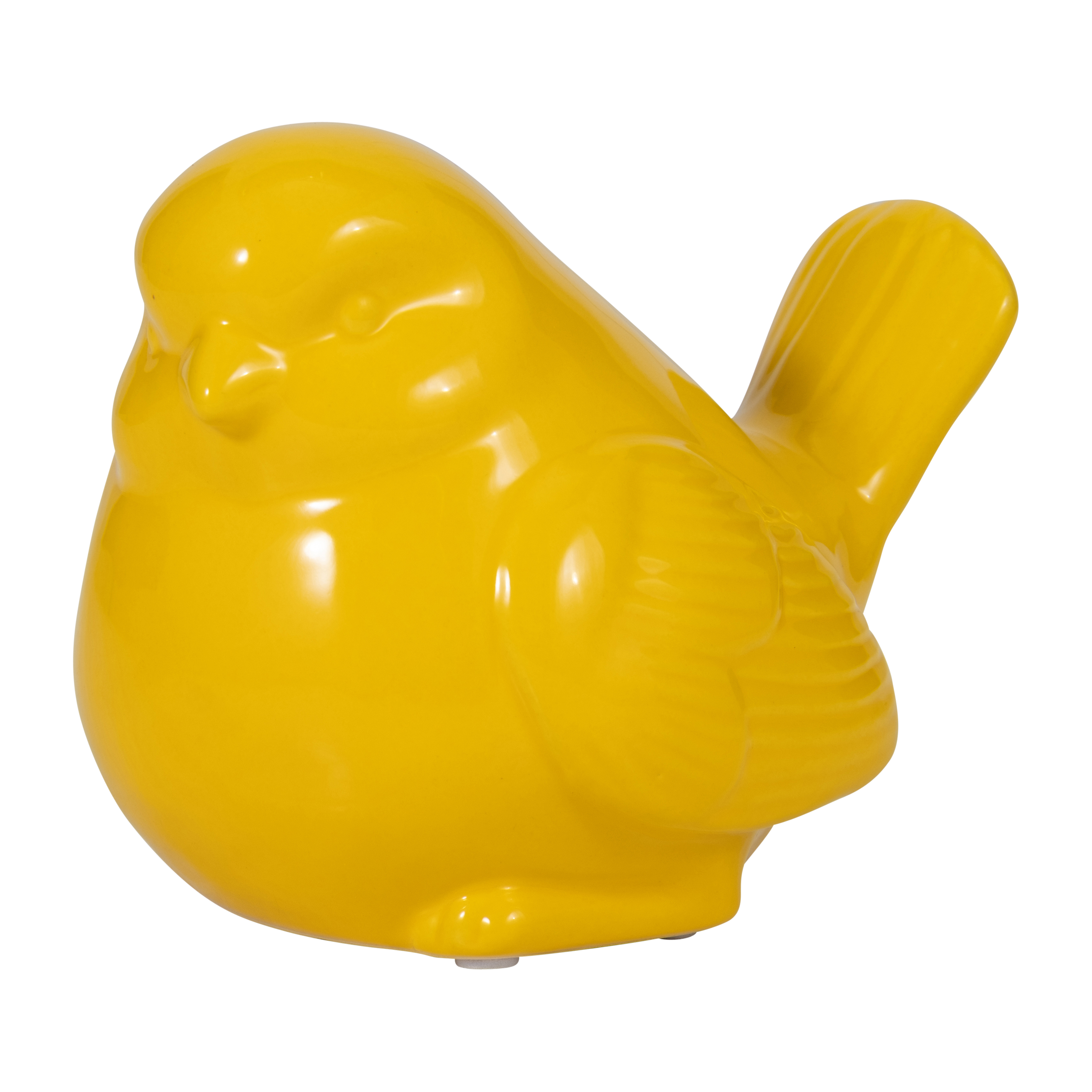 Sagebrook - 6" Ceramic Tail Up Chubby Bird in Yellow