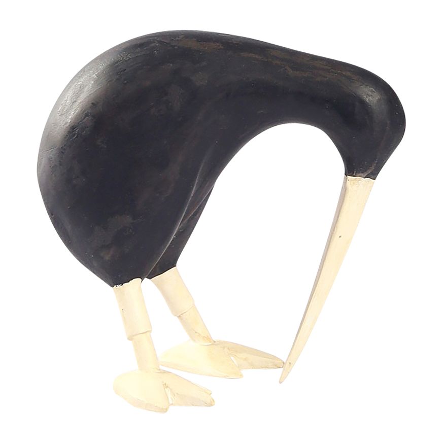 Sagebrook 7" Wood Kiwi Bird With Black Legs