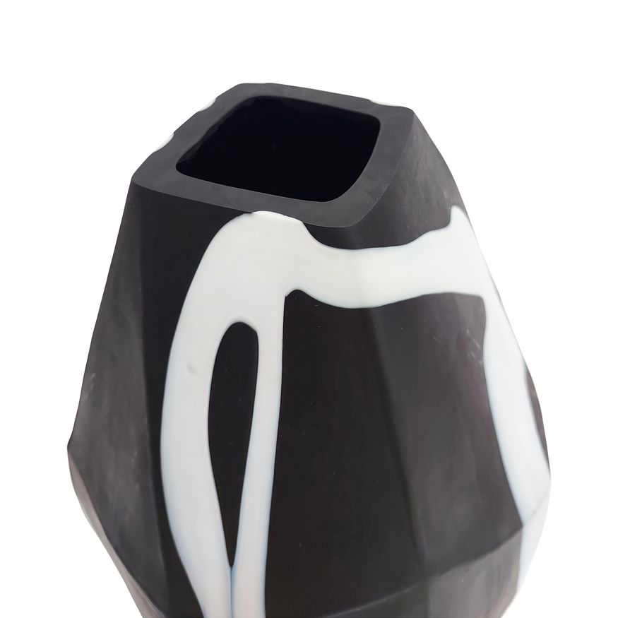 Sagebrook 10" Glass Abstract Contemporary Vase - Black