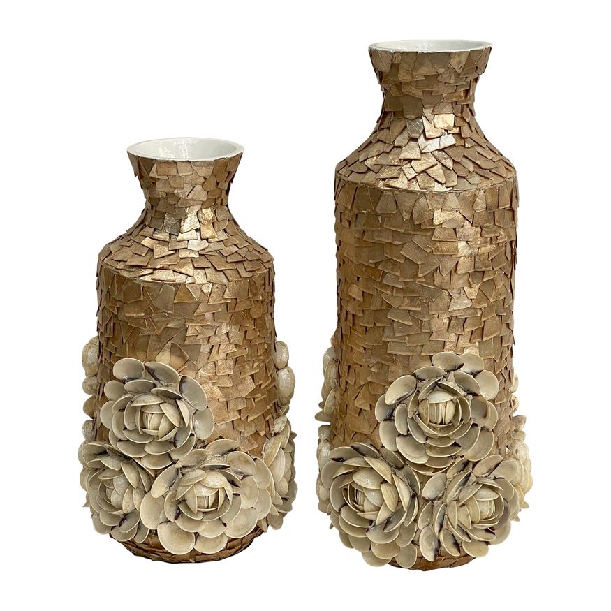 Sagebrook 21" Shell Decorative Rose Vase - Natural