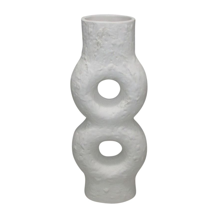 Sagebrook 17" Ceramic Textured Stacked Circles Vase