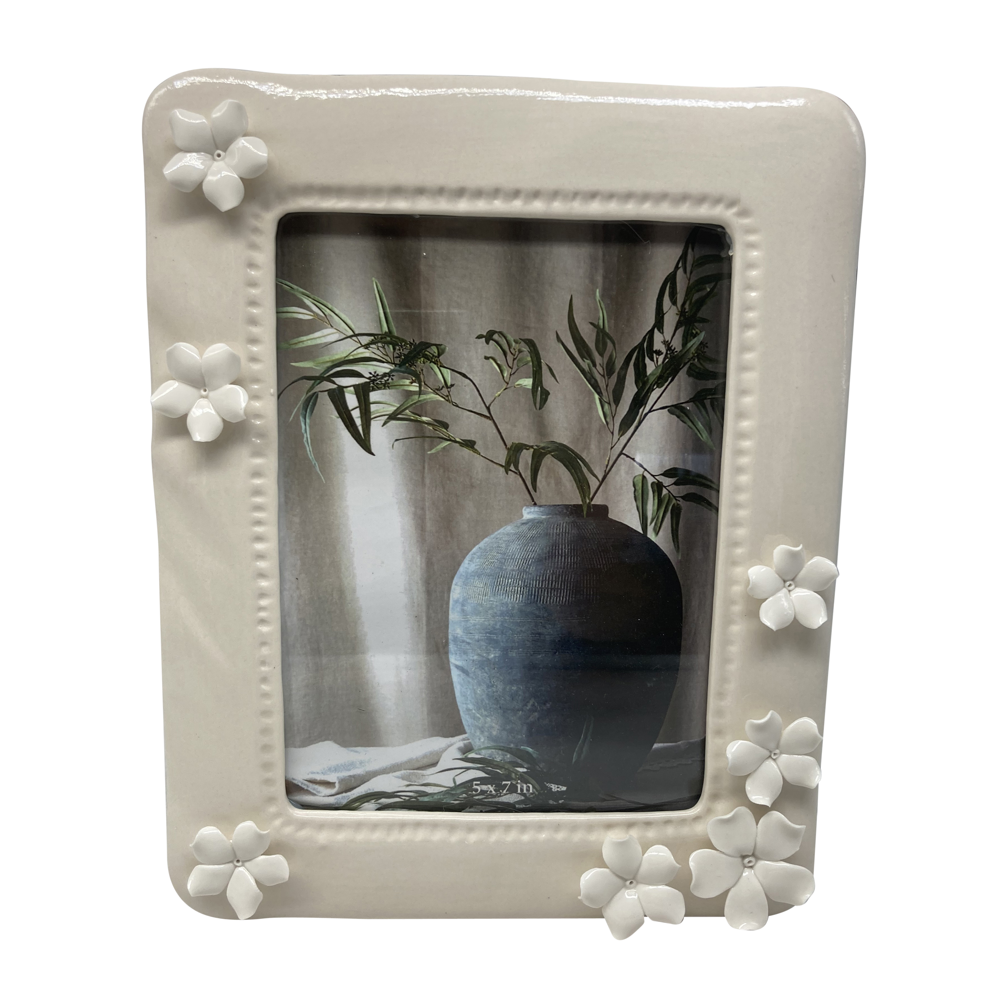 Sagebrook 4"x6" Flowers Applique Photo Frame