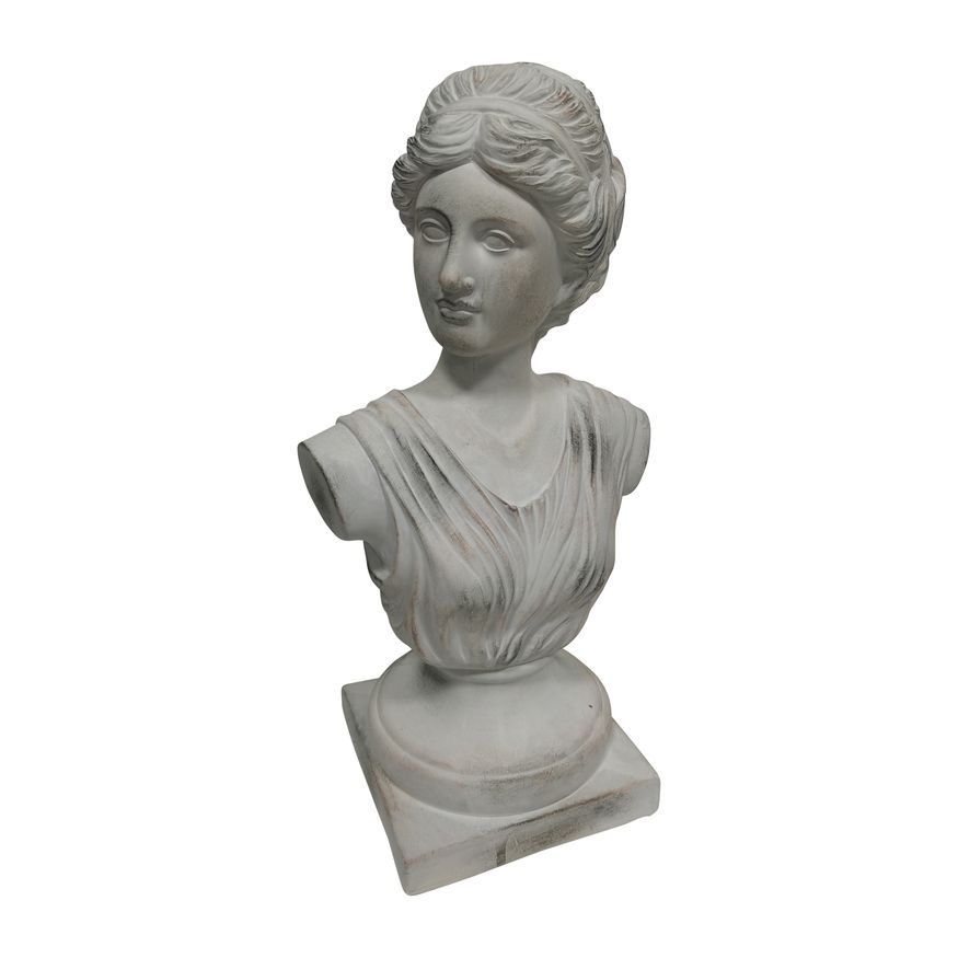 Sagebrook 12" Grecian Bust Tan Distressed Resin